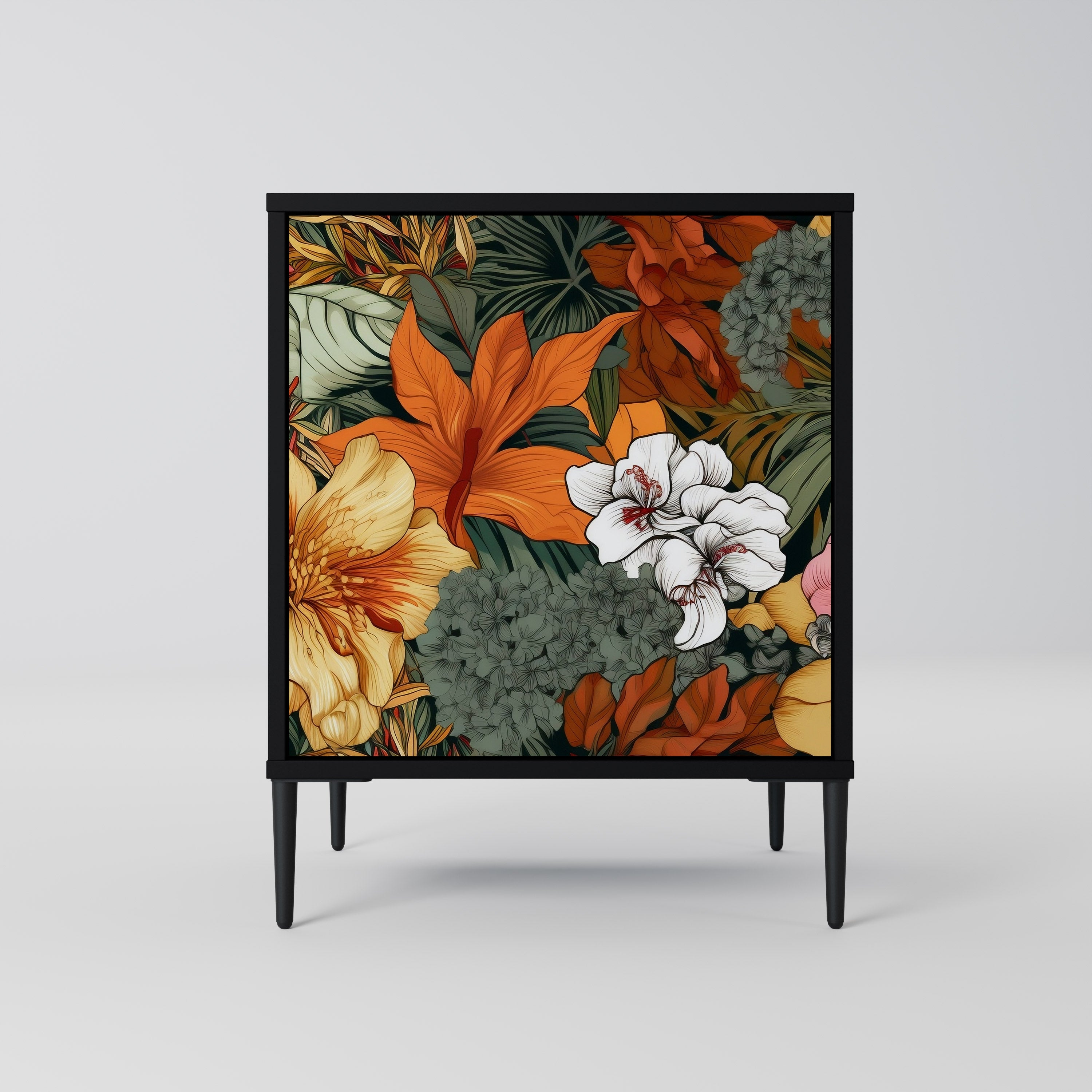 RADIANT FLORA Sideboard mit 1 Tür in Schwarz