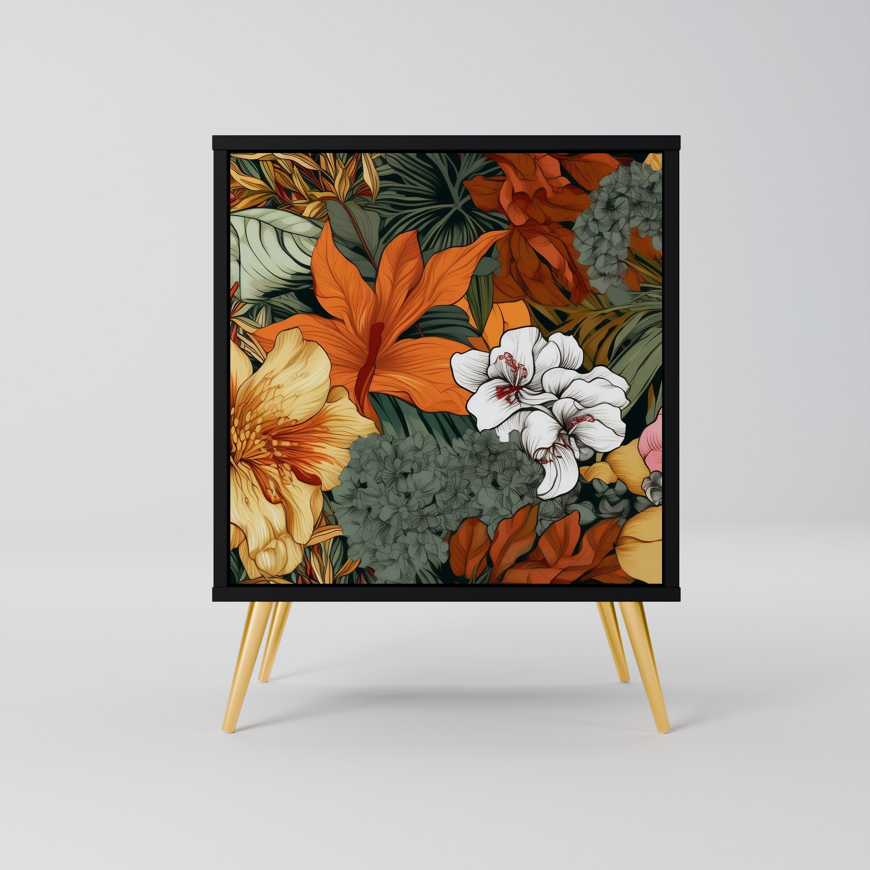 RADIANT FLORA Sideboard mit 1 Tür in Schwarz