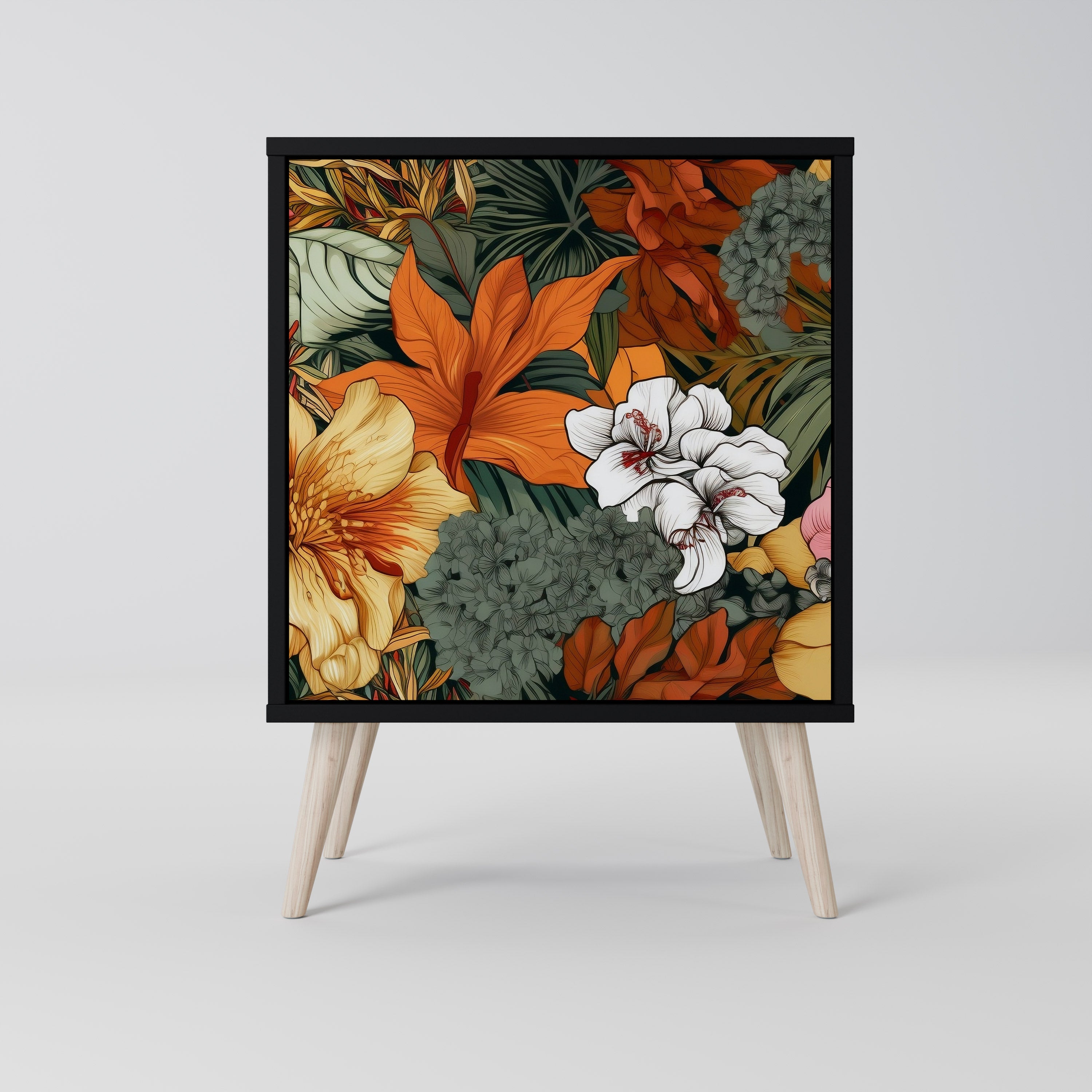 RADIANT FLORA Sideboard mit 1 Tür in Schwarz