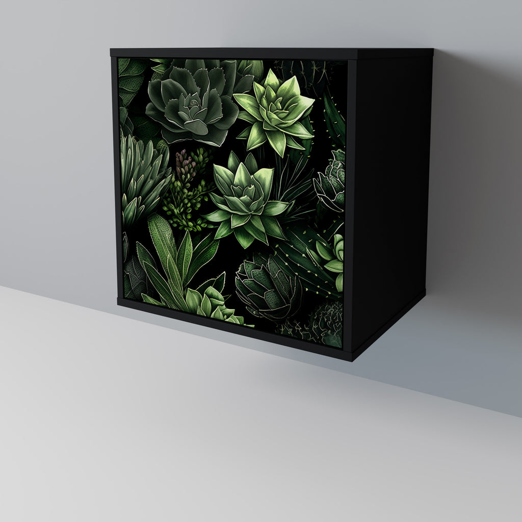 SUCCULENT JUNGLE Sideboard mit 1 Tür in Schwarz