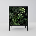 SUCCULENT JUNGLE Sideboard mit 1 Tür in Schwarz