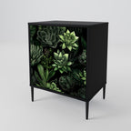 SUCCULENT JUNGLE Sideboard mit 1 Tür in Schwarz