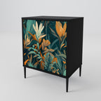 FLORAL SERENITY Sideboard mit 1 Tür in Schwarz