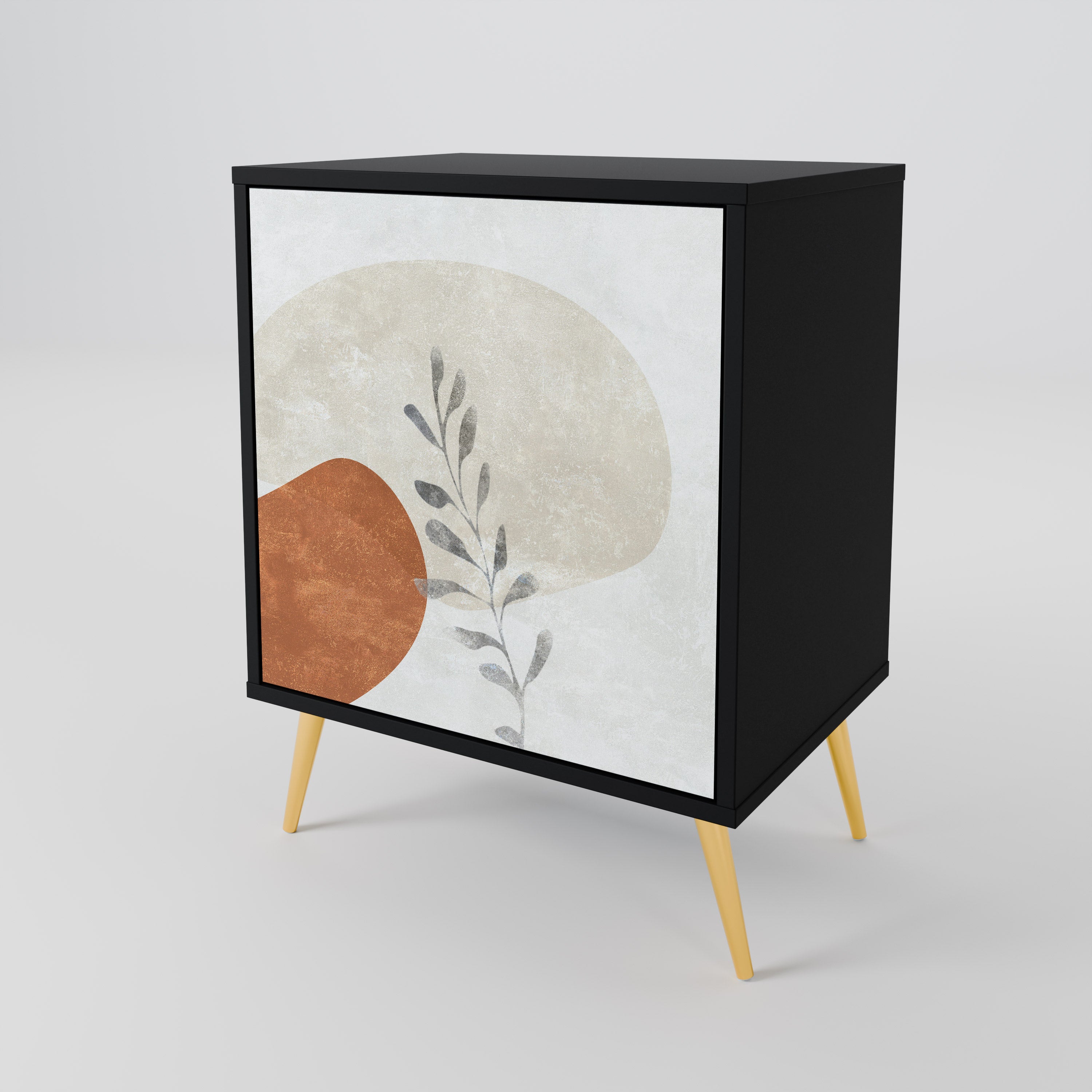 TRANQUIL TWIG Sideboard mit 1 Tür in Schwarz