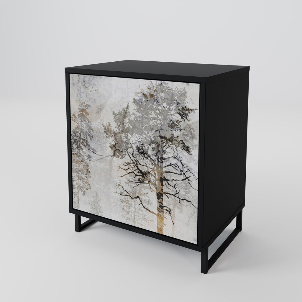 FADE IN THE TREES Sideboard mit 1 Tür in Schwarz