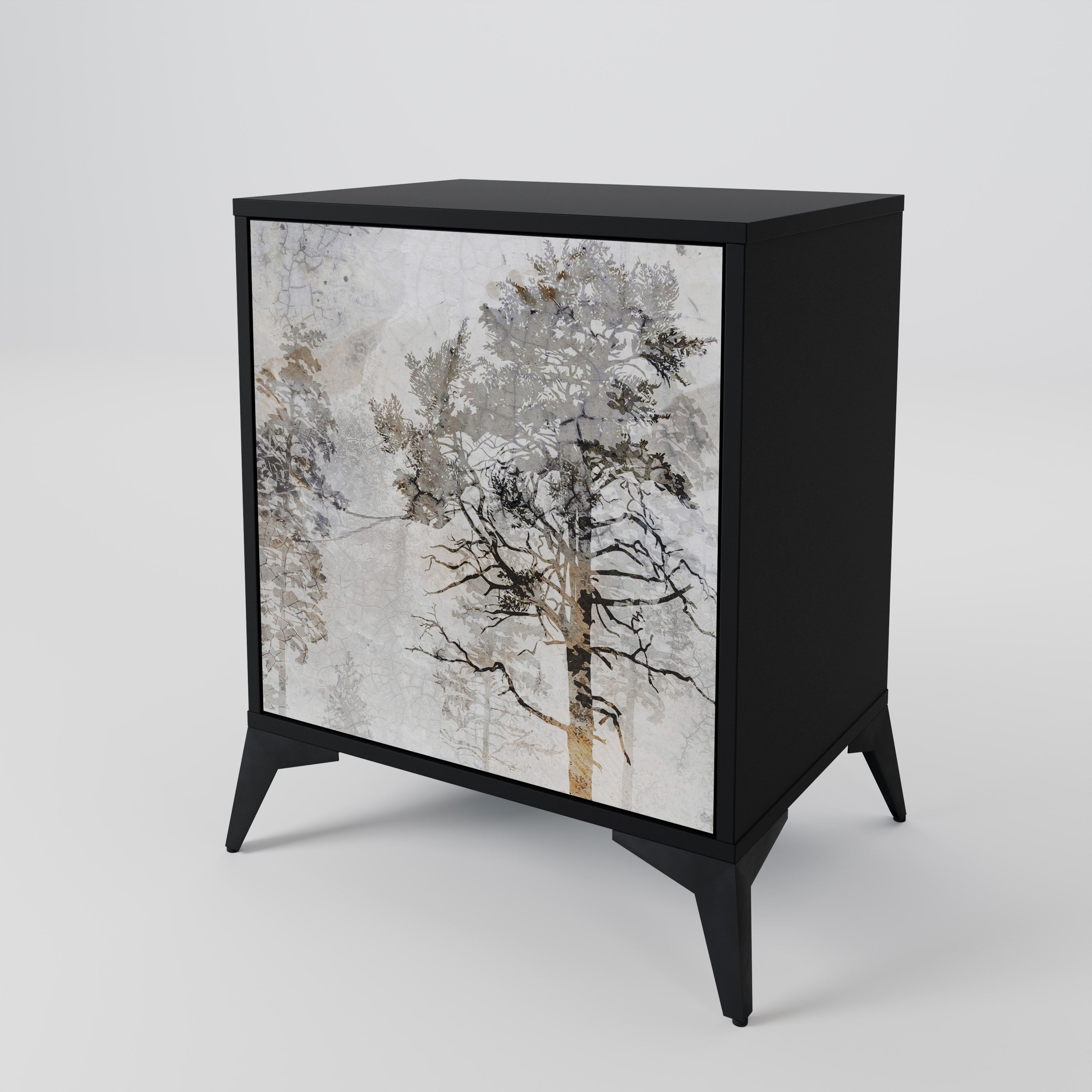 FADE IN THE TREES Sideboard mit 1 Tür in Schwarz