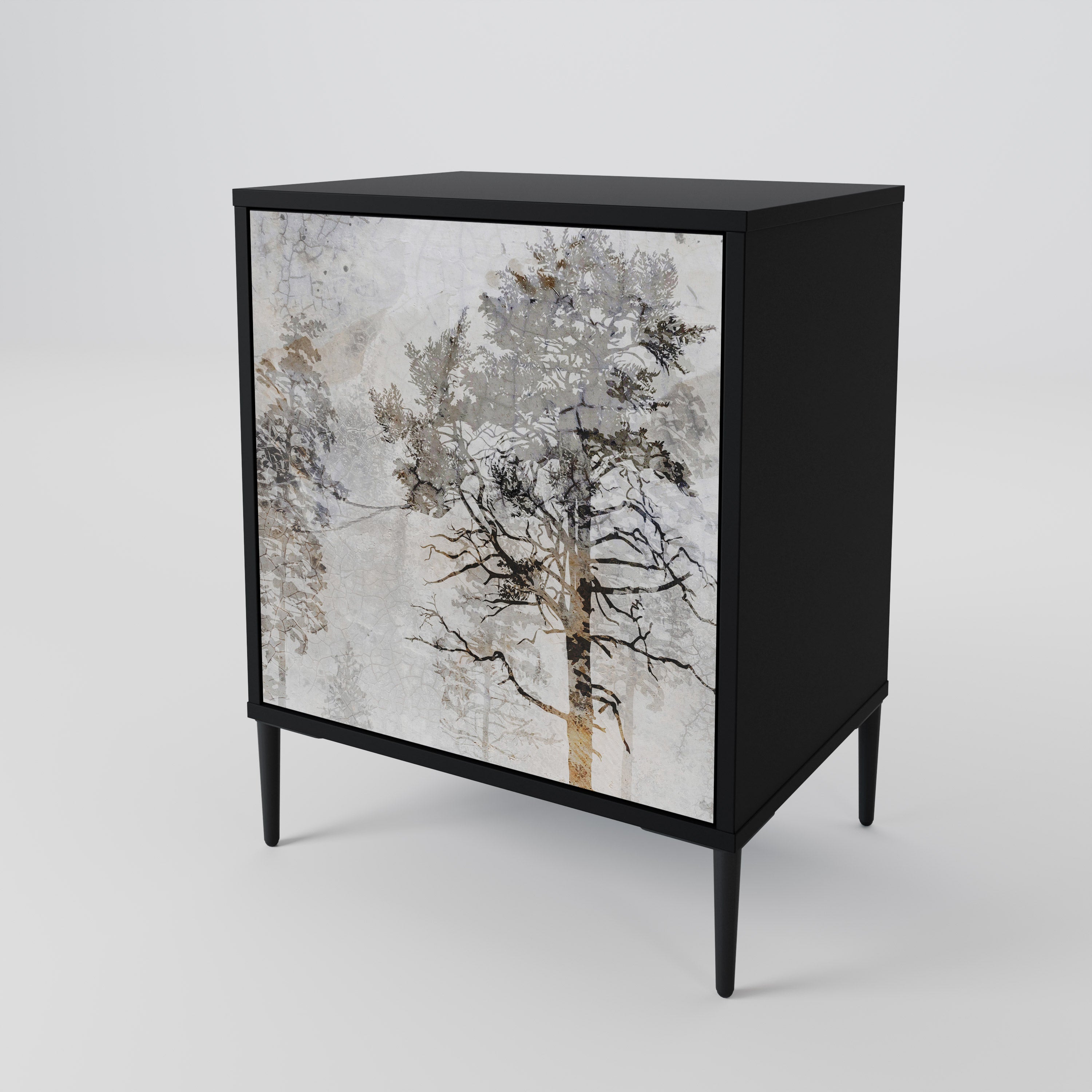 FADE IN THE TREES Sideboard mit 1 Tür in Schwarz