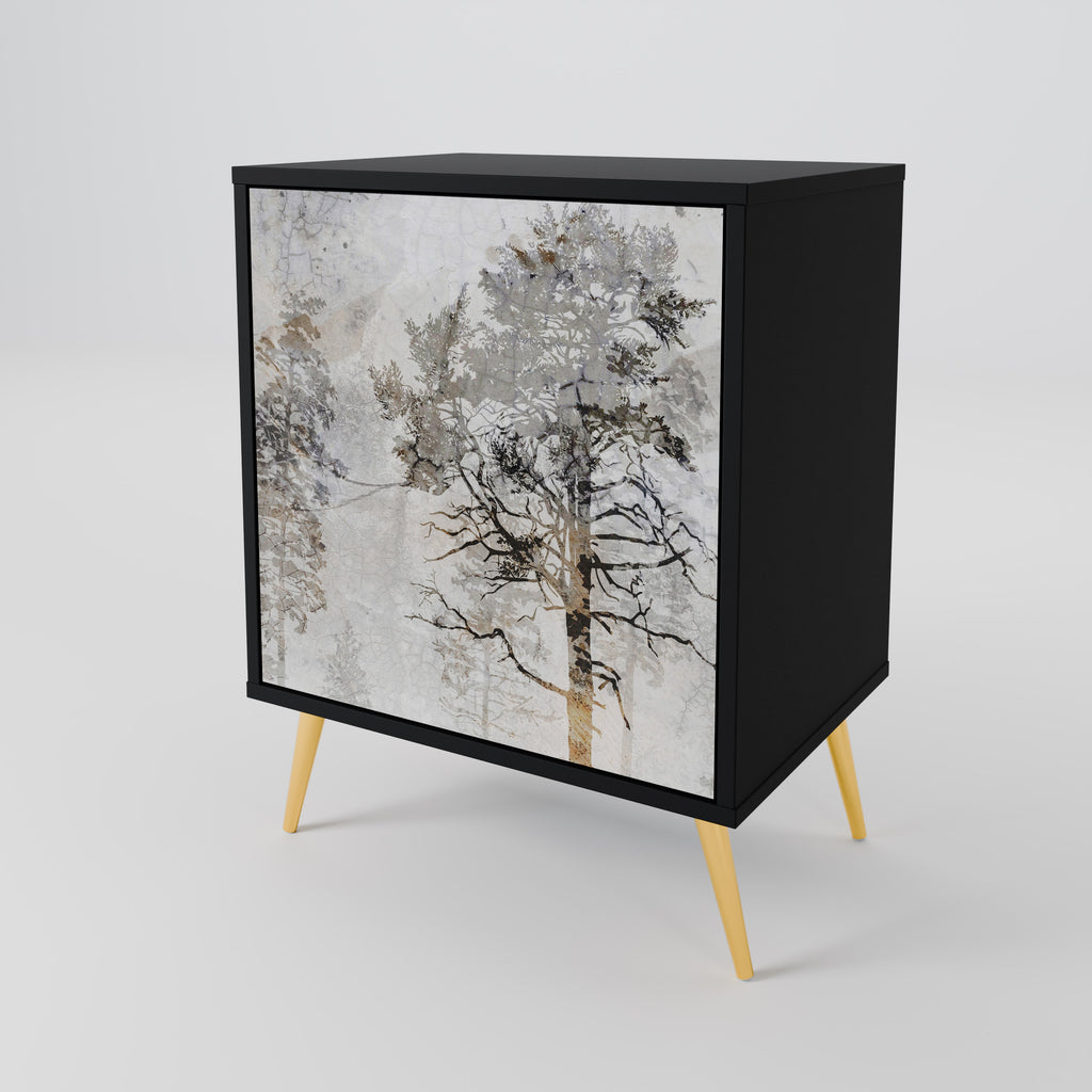 FADE IN THE TREES Sideboard mit 1 Tür in Schwarz
