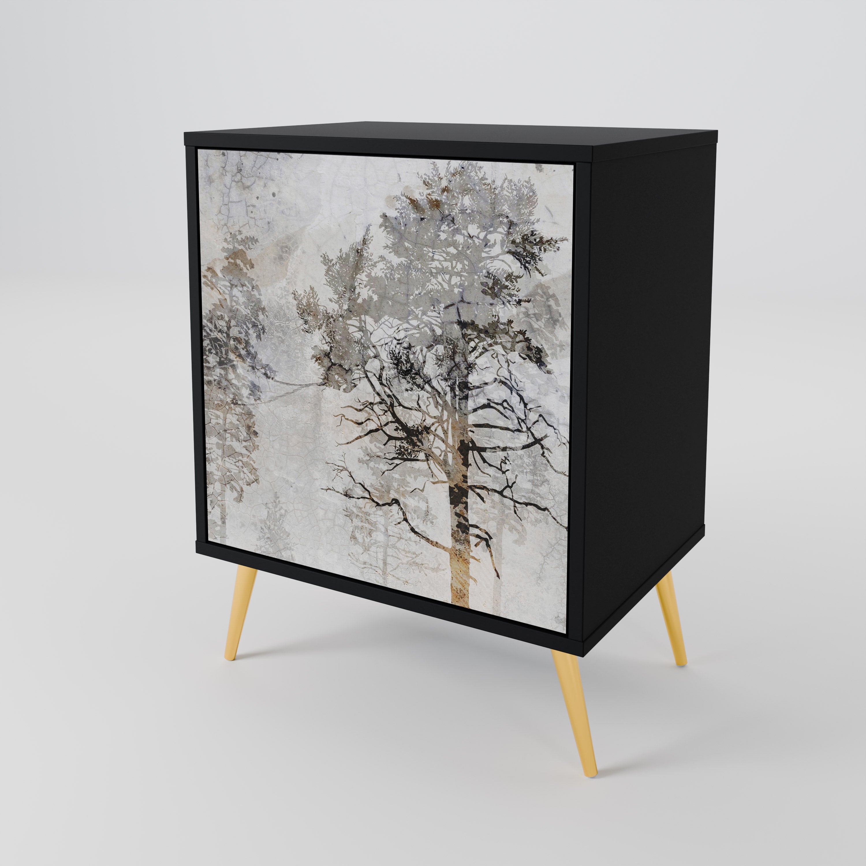 FADE IN THE TREES Sideboard mit 1 Tür in Schwarz