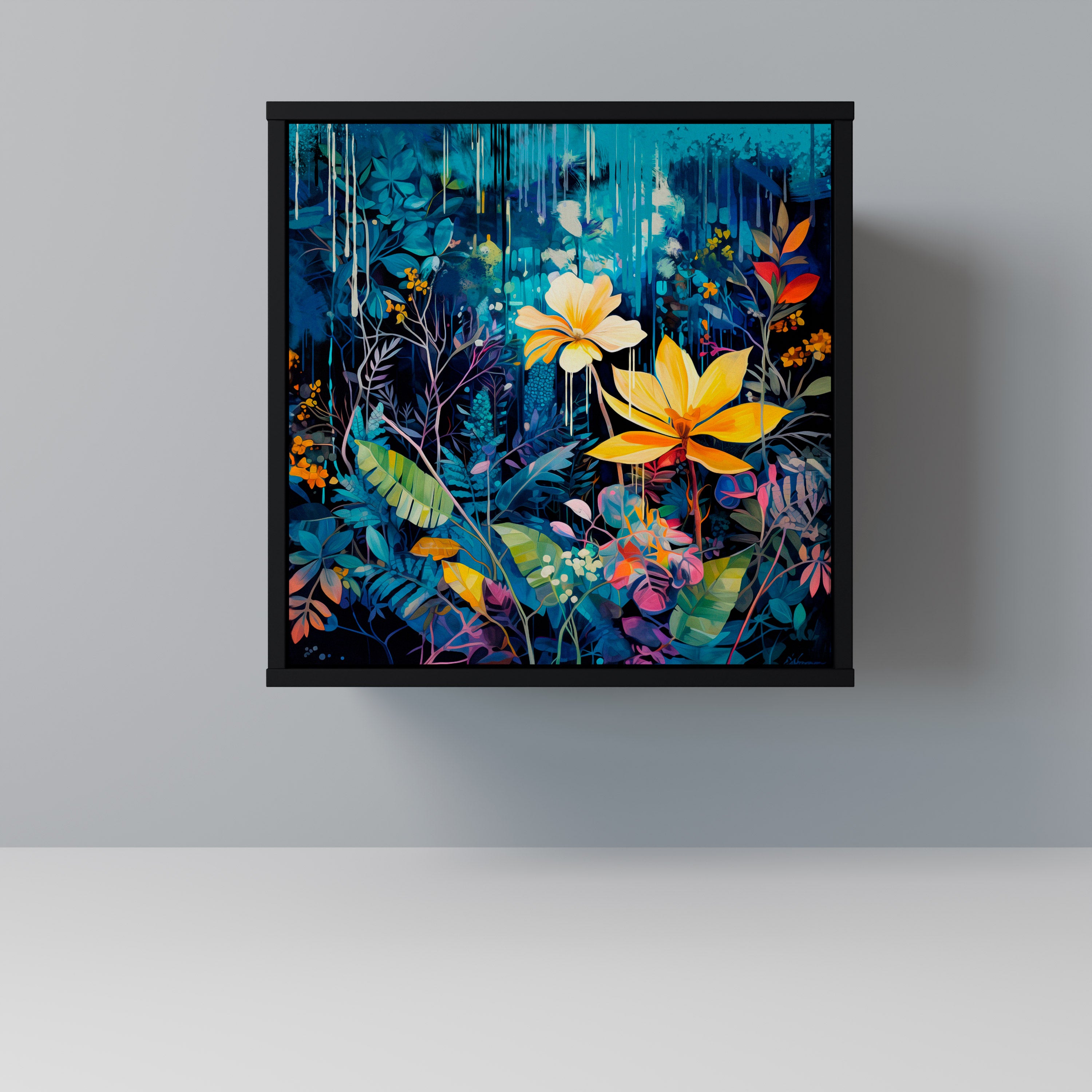 MIDNIGHT BLOSSOM Sideboard mit 1 Tür in Schwarz