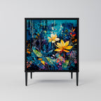 MIDNIGHT BLOSSOM Sideboard mit 1 Tür in Schwarz