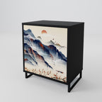JAPANESE LANDSCAPE Sideboard mit 1 Tür in Schwarz