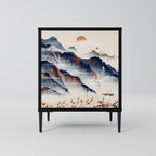 JAPANESE LANDSCAPE Sideboard mit 1 Tür in Schwarz