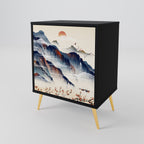 JAPANESE LANDSCAPE Sideboard mit 1 Tür in Schwarz
