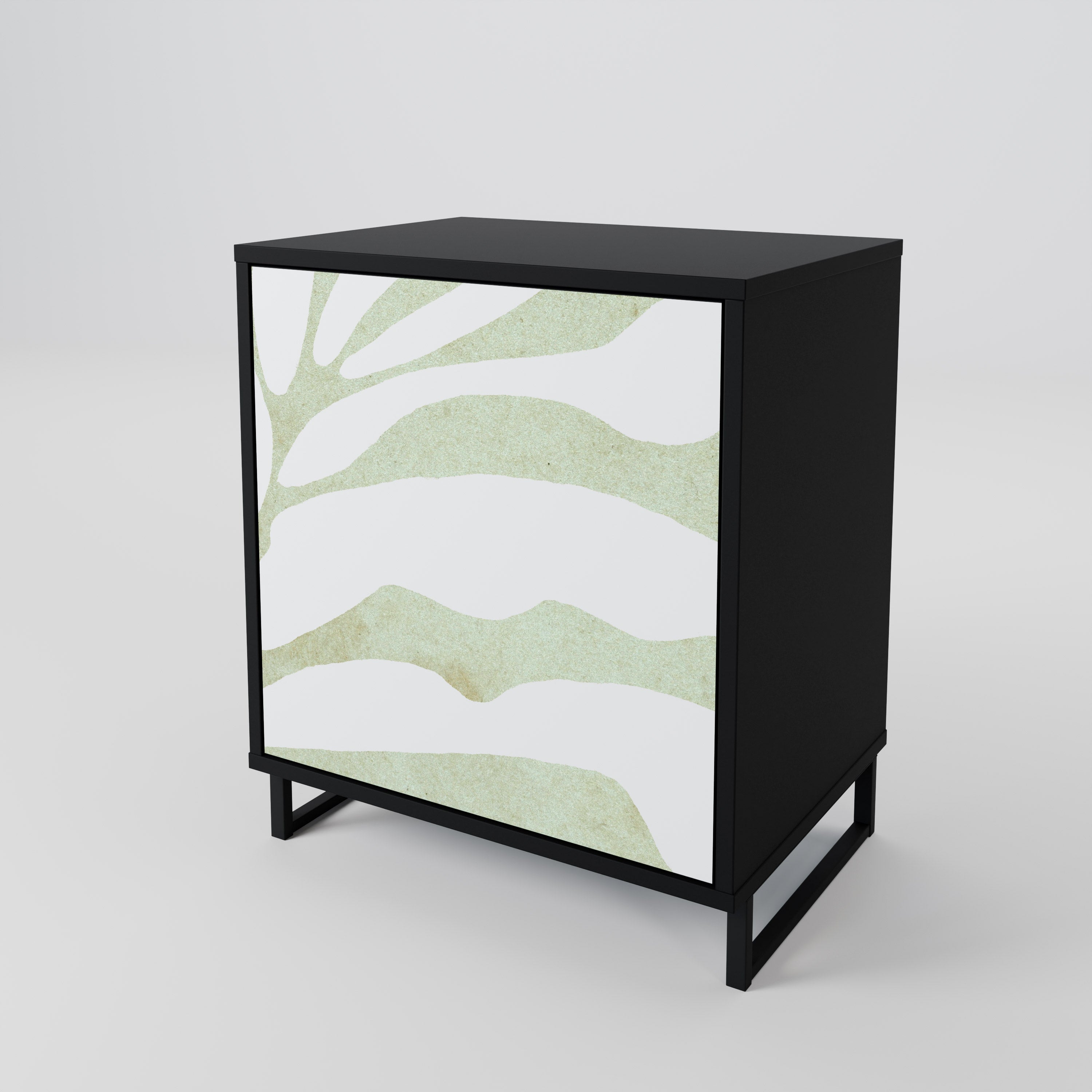 BOTANICAL SPARK Sideboard mit 1 Tür in Schwarz