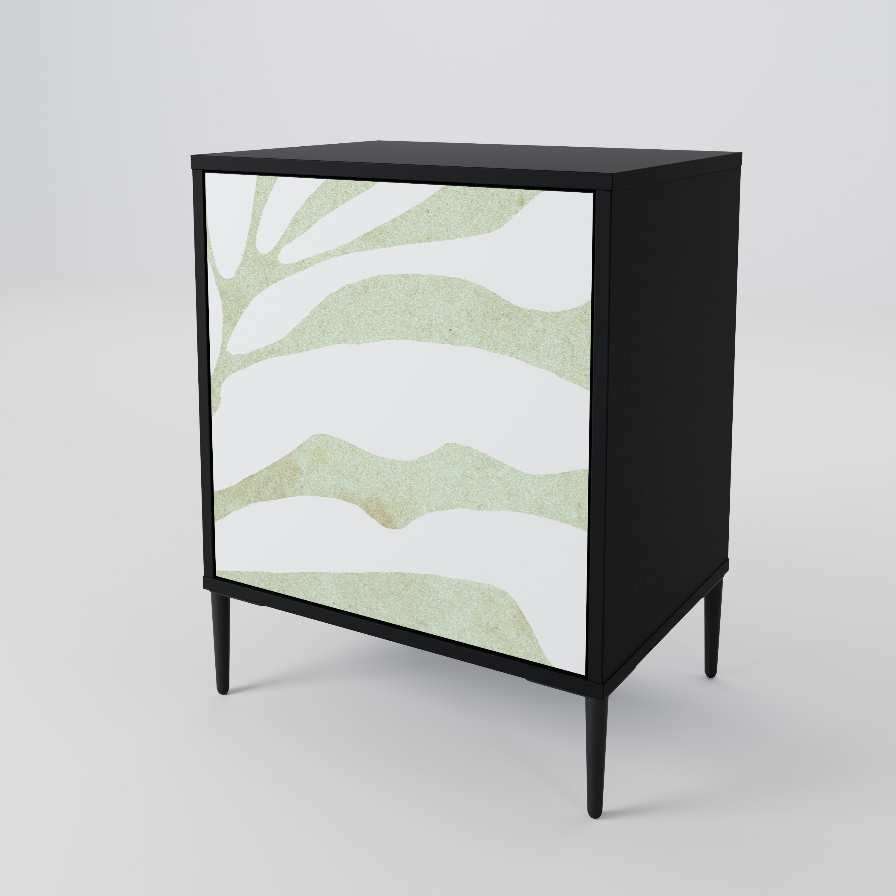 BOTANICAL SPARK Sideboard mit 1 Tür in Schwarz
