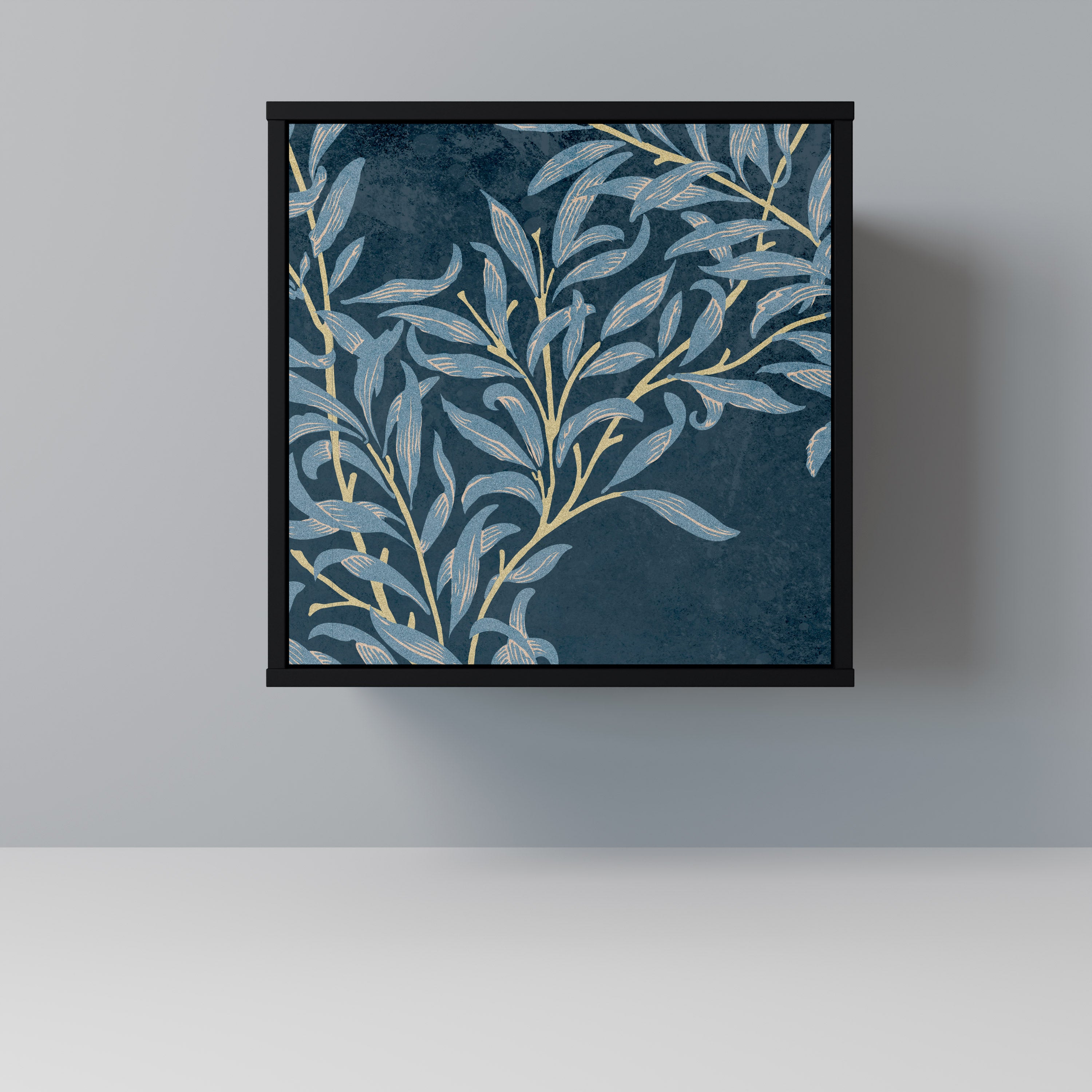 BLUE LEAVES Sideboard mit 1 Tür in Schwarz