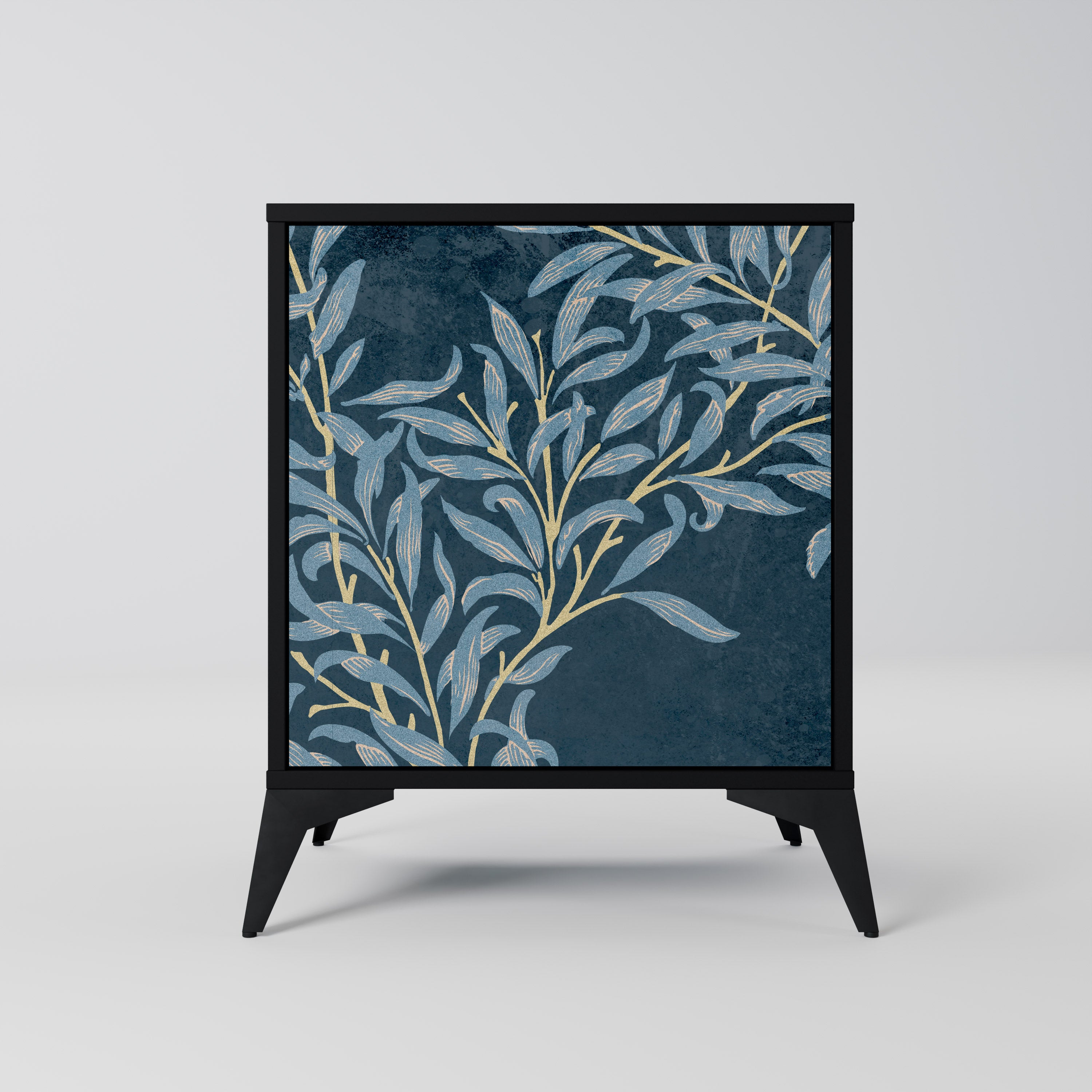 BLUE LEAVES Sideboard mit 1 Tür in Schwarz