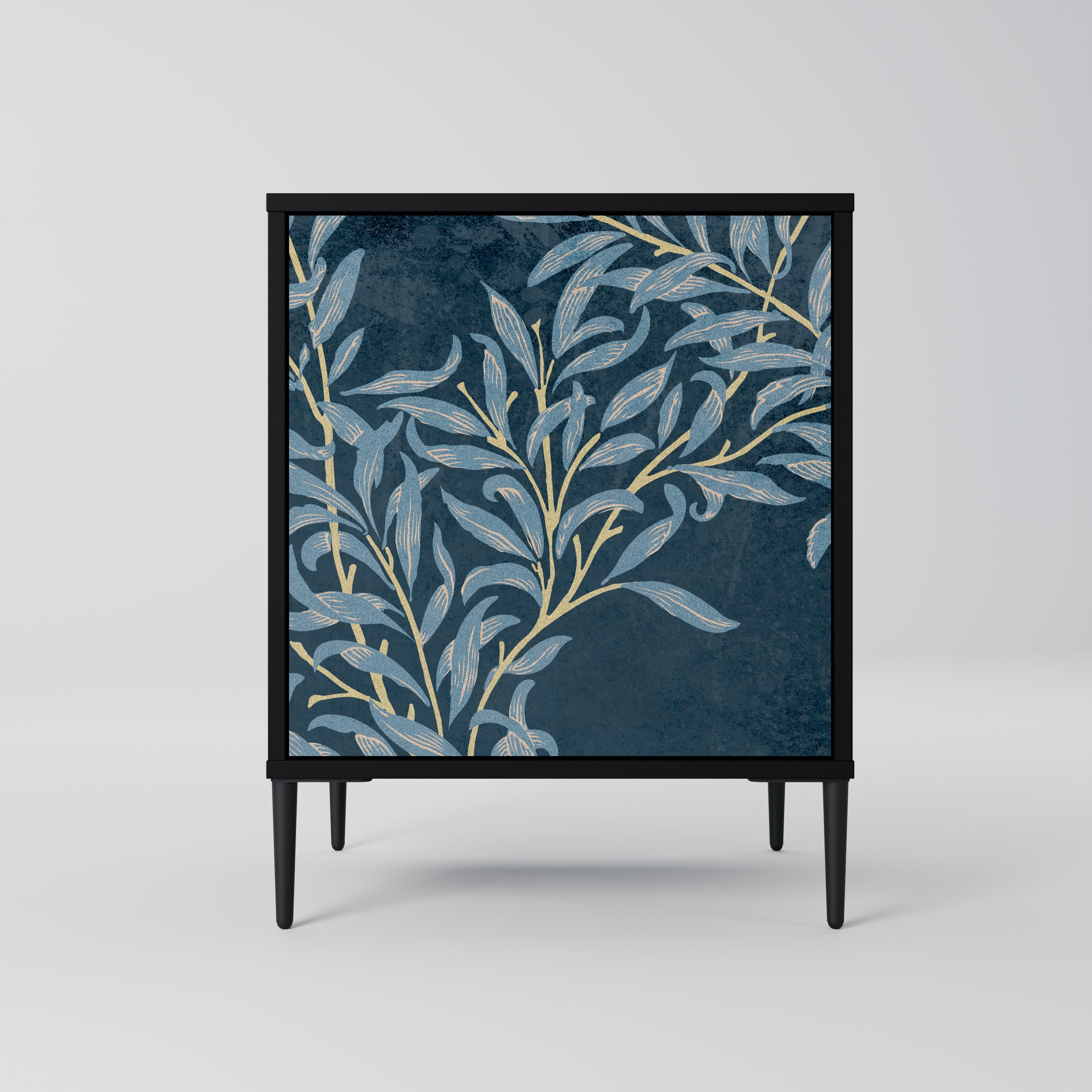 BLUE LEAVES Sideboard mit 1 Tür in Schwarz