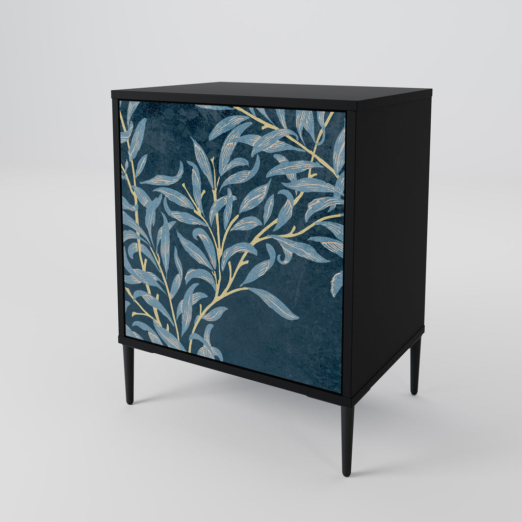 BLUE LEAVES Sideboard mit 1 Tür in Schwarz