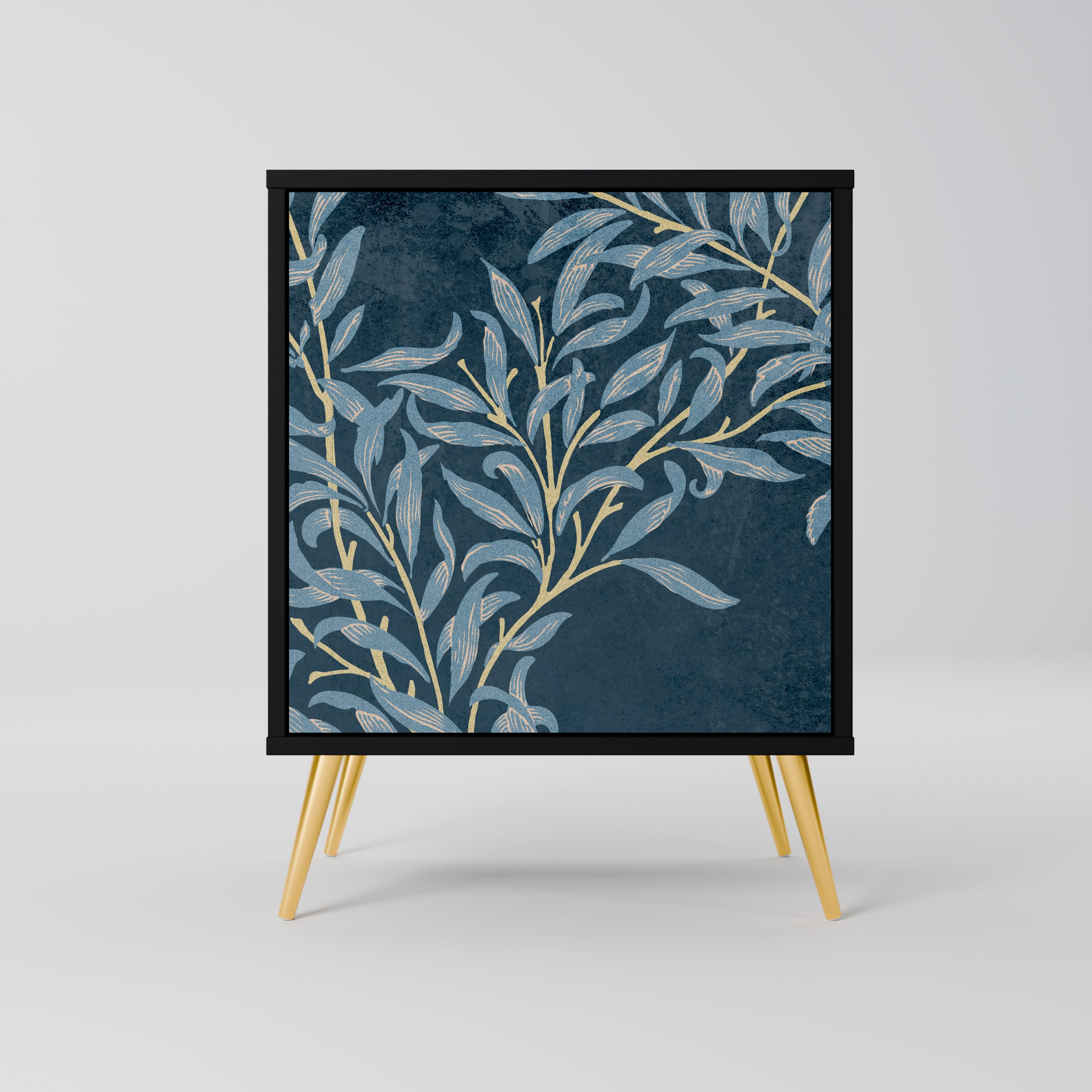 BLUE LEAVES Sideboard mit 1 Tür in Schwarz