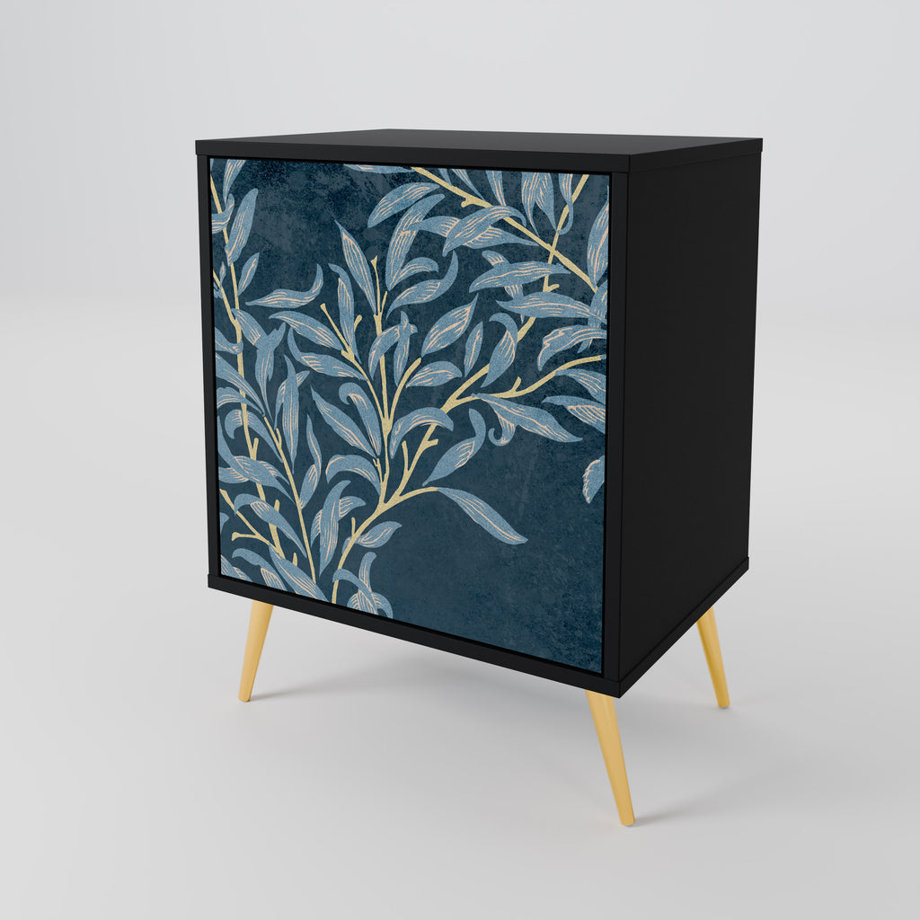 BLUE LEAVES Sideboard mit 1 Tür in Schwarz