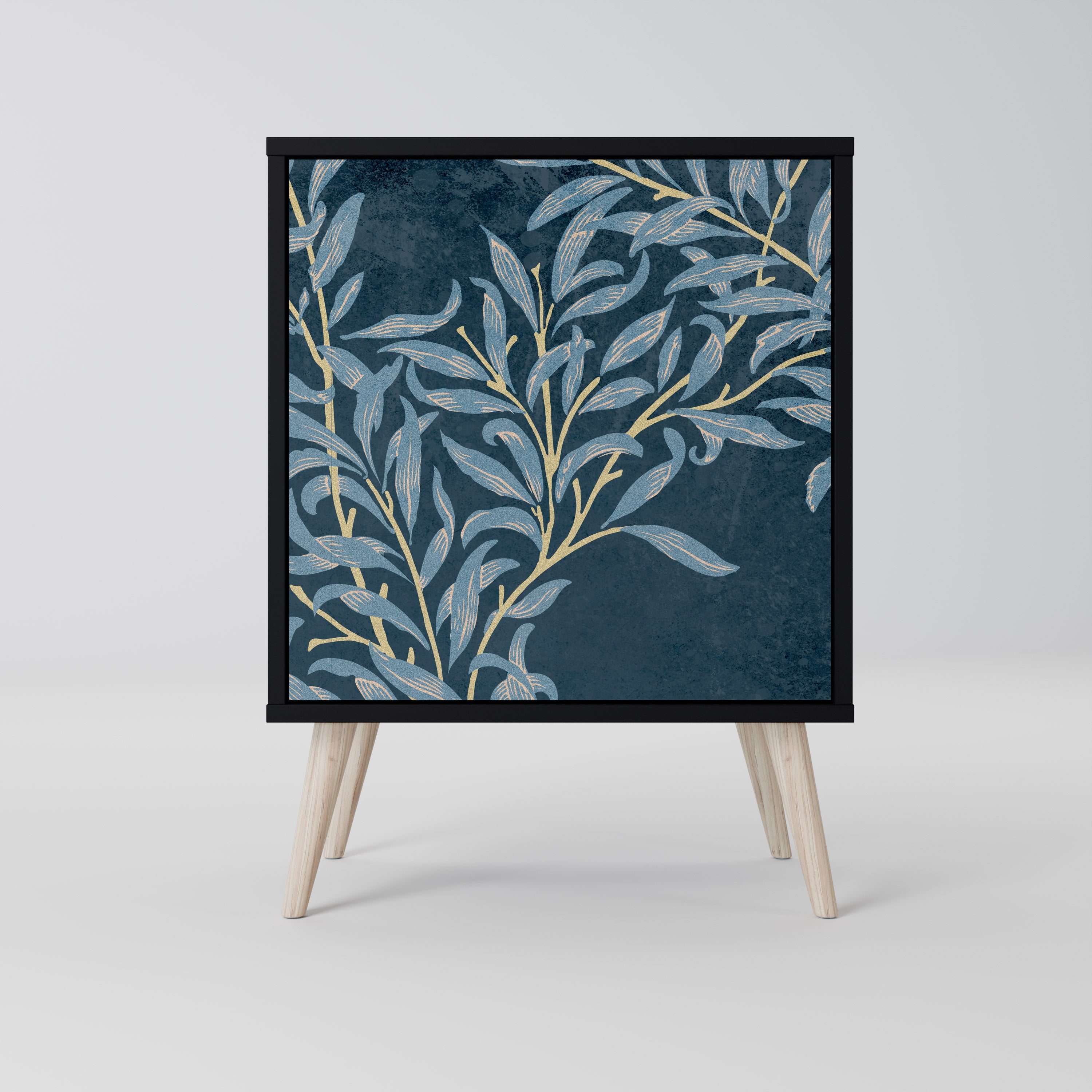 BLUE LEAVES Sideboard mit 1 Tür in Schwarz