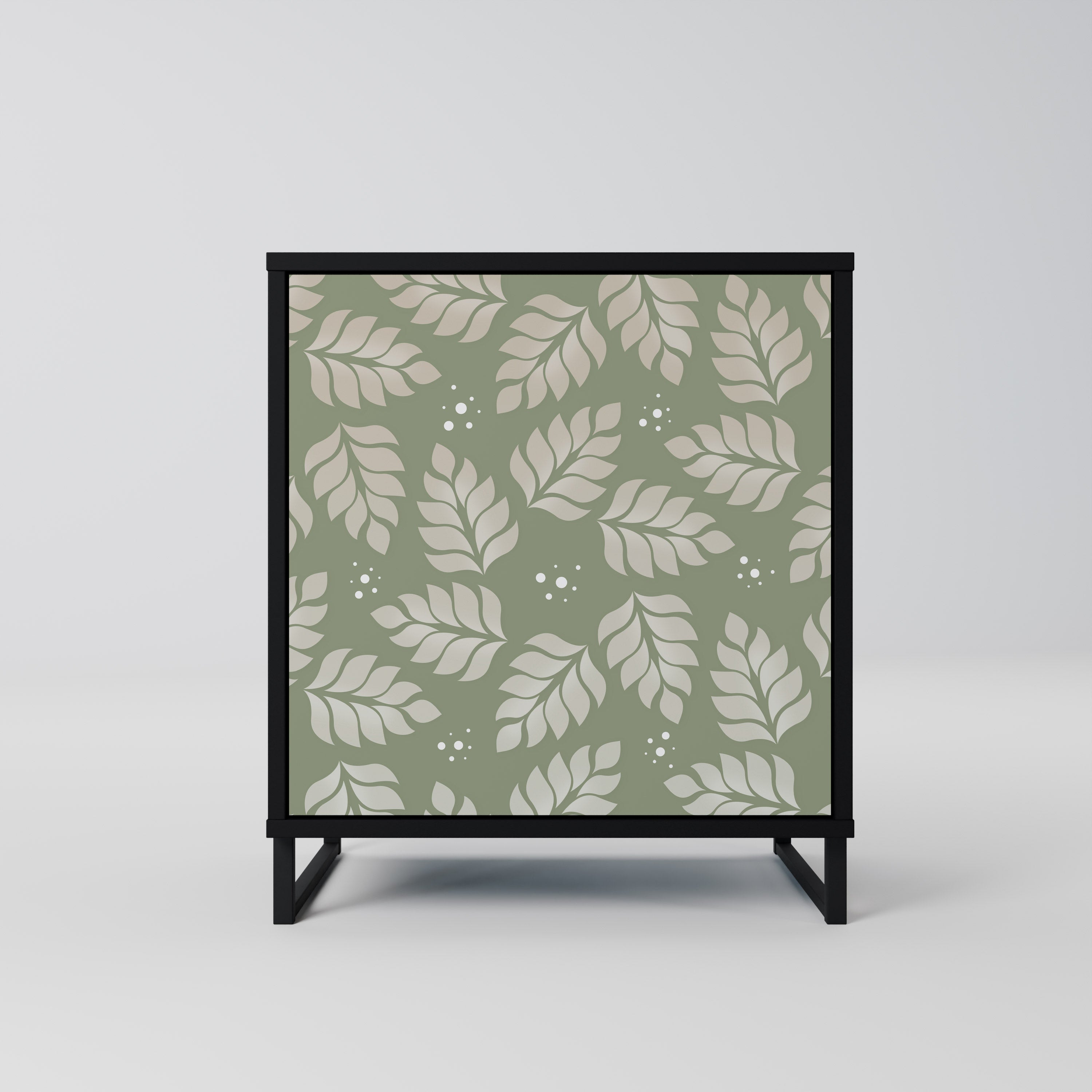 LEAVES ON GREEN Sideboard mit 1 Tür in Schwarz