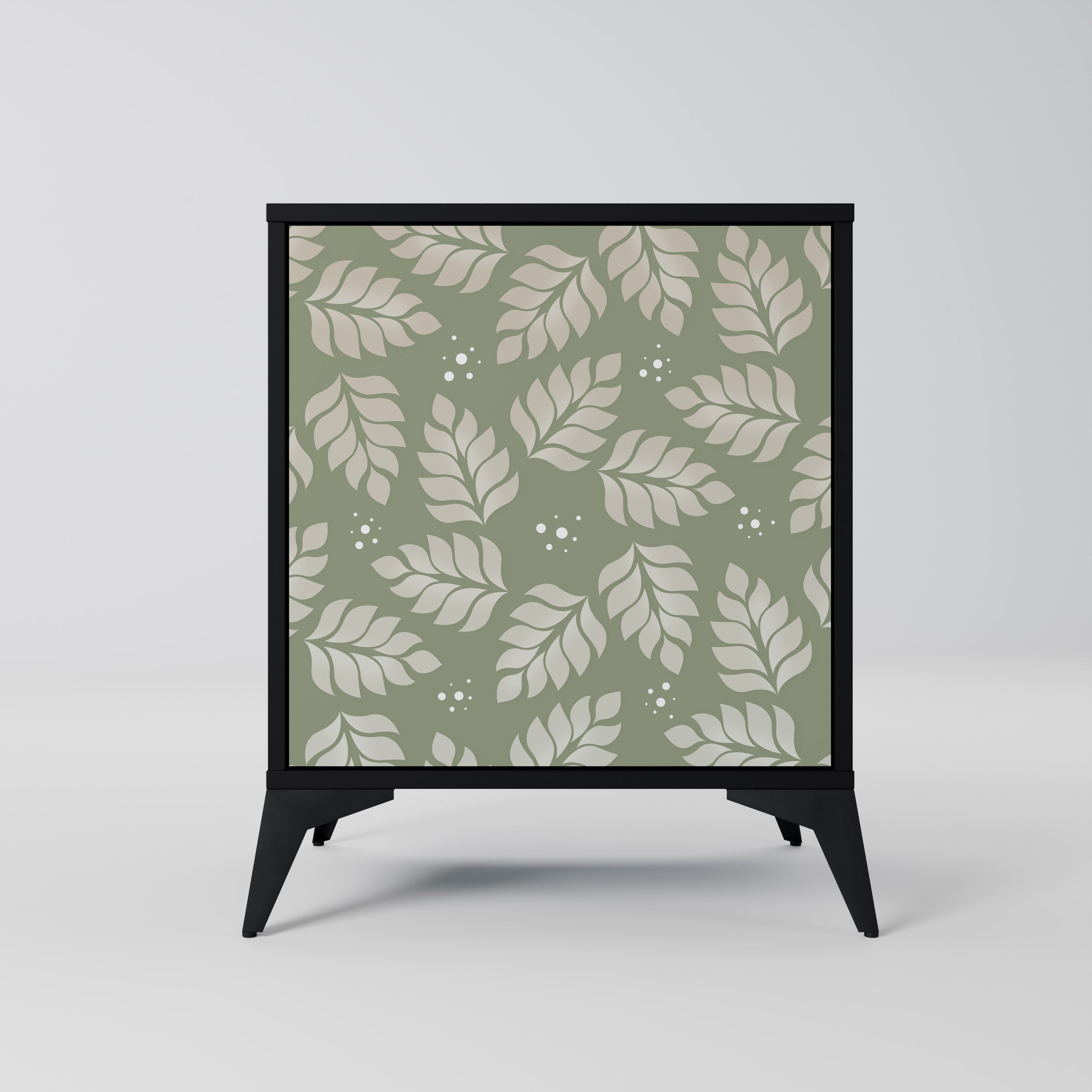 LEAVES ON GREEN Sideboard mit 1 Tür in Schwarz