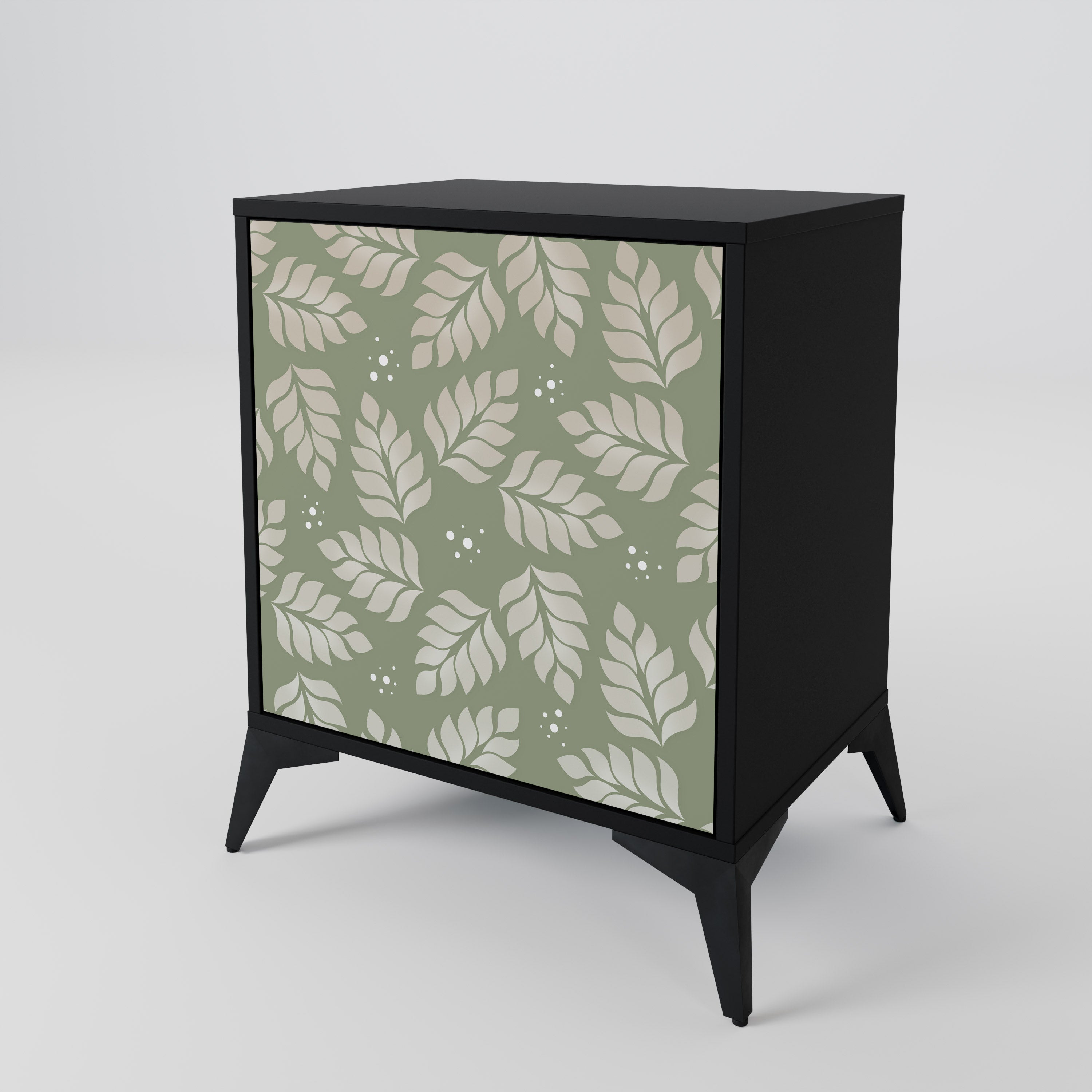 LEAVES ON GREEN Sideboard mit 1 Tür in Schwarz