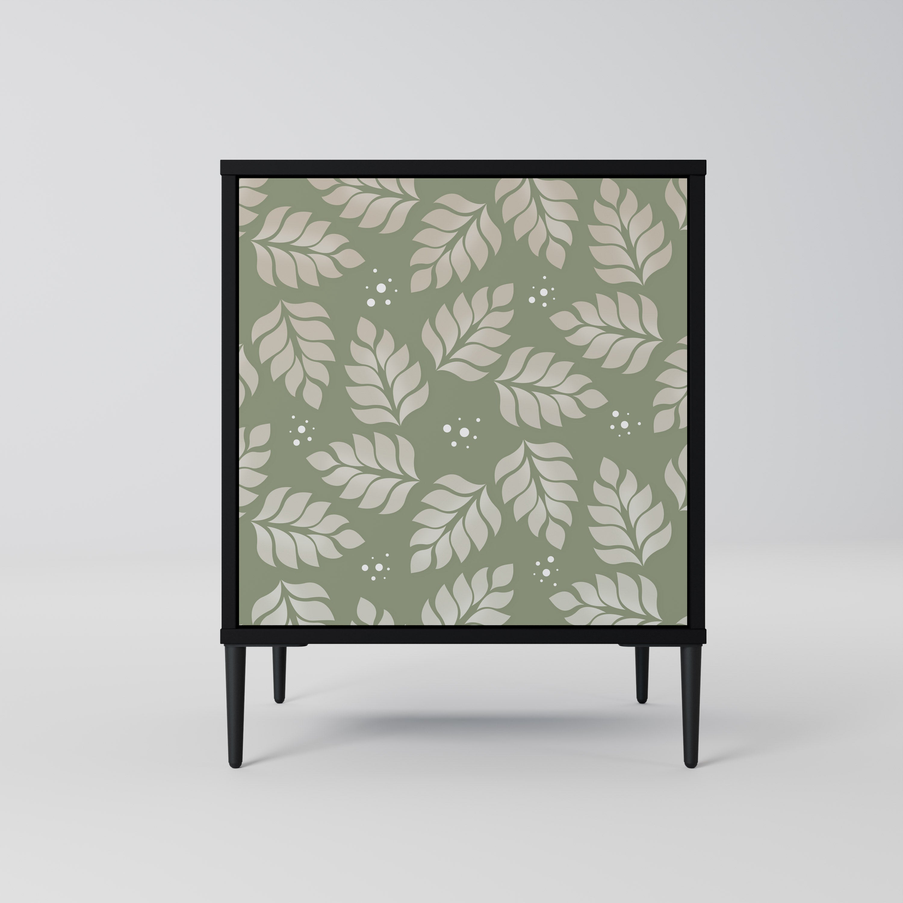 LEAVES ON GREEN Sideboard mit 1 Tür in Schwarz
