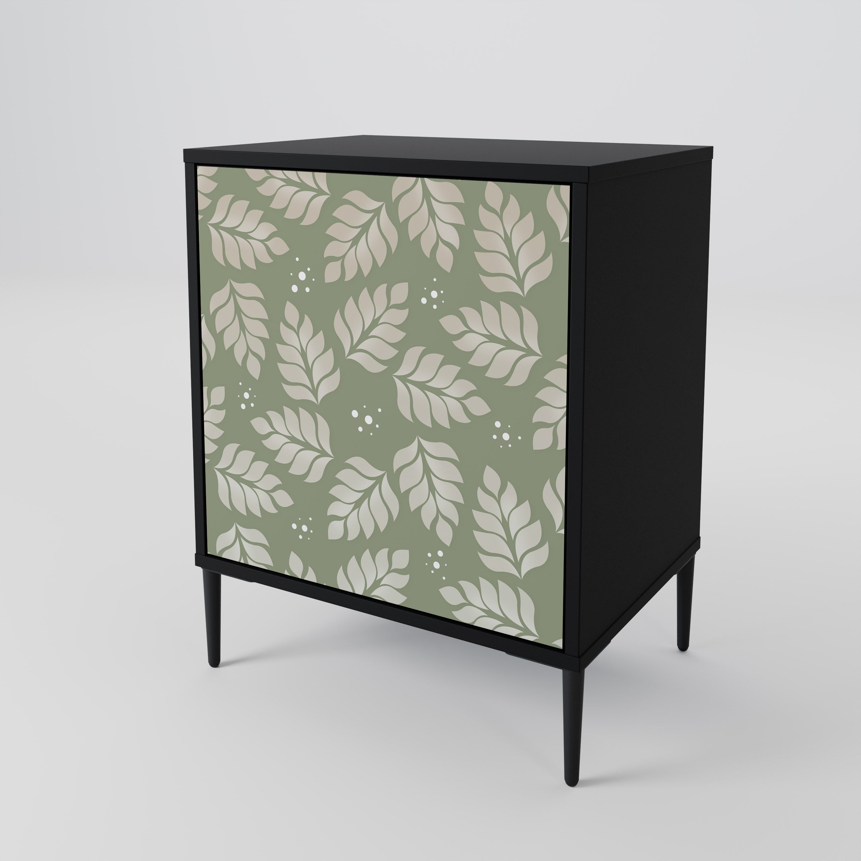 LEAVES ON GREEN Sideboard mit 1 Tür in Schwarz