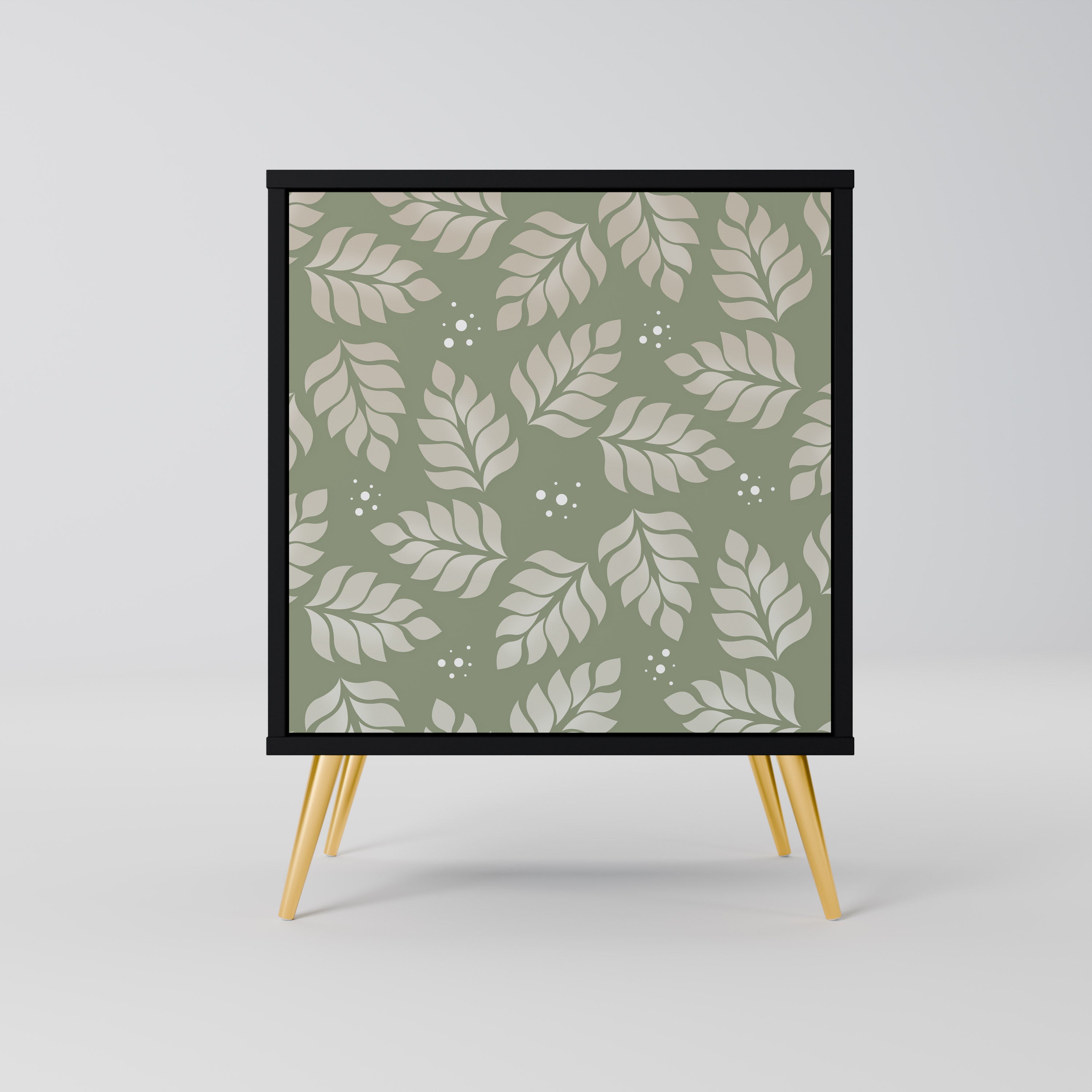 LEAVES ON GREEN Sideboard mit 1 Tür in Schwarz