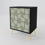LEAVES ON GREEN 1-Door Sideboard in Black Finish