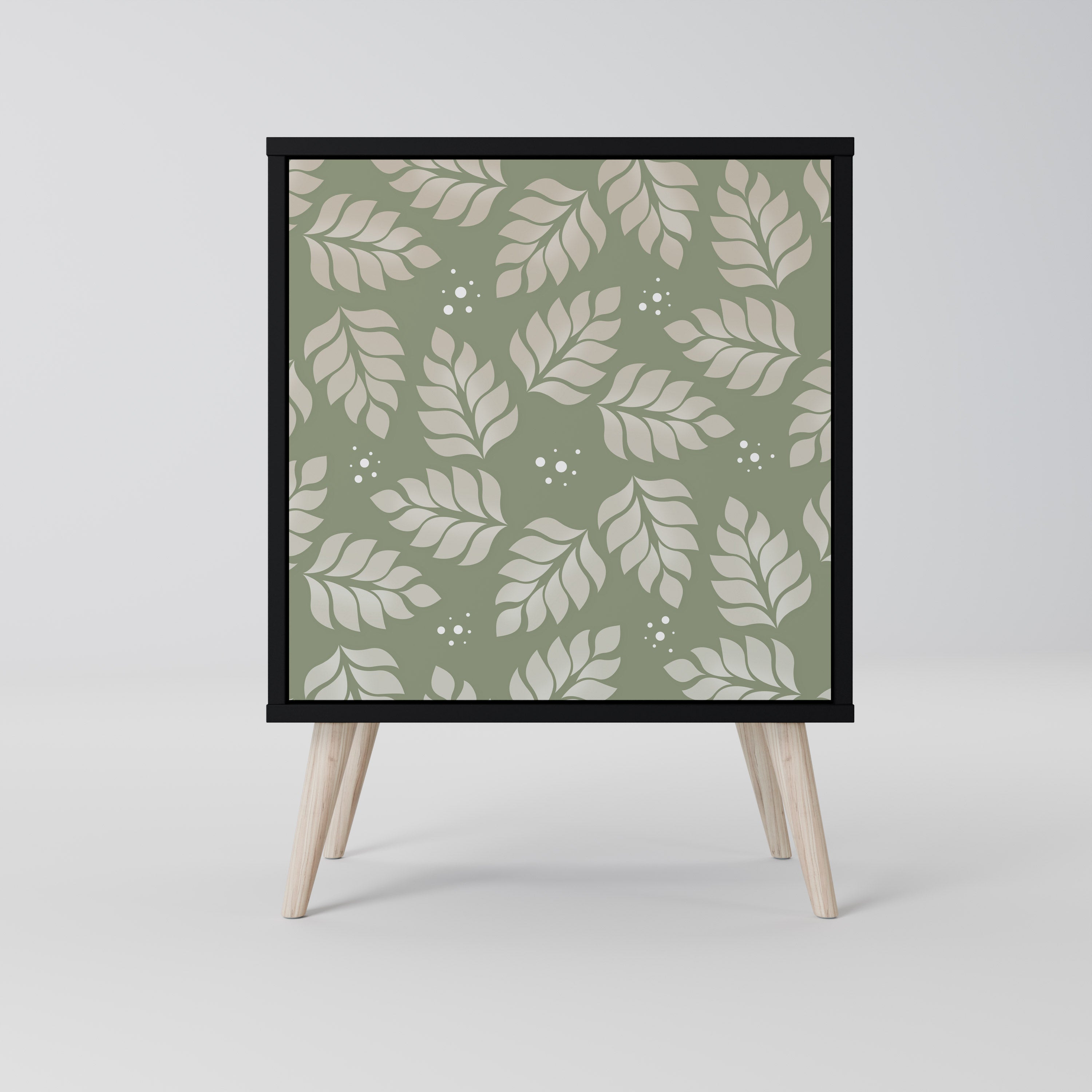 LEAVES ON GREEN Sideboard mit 1 Tür in Schwarz