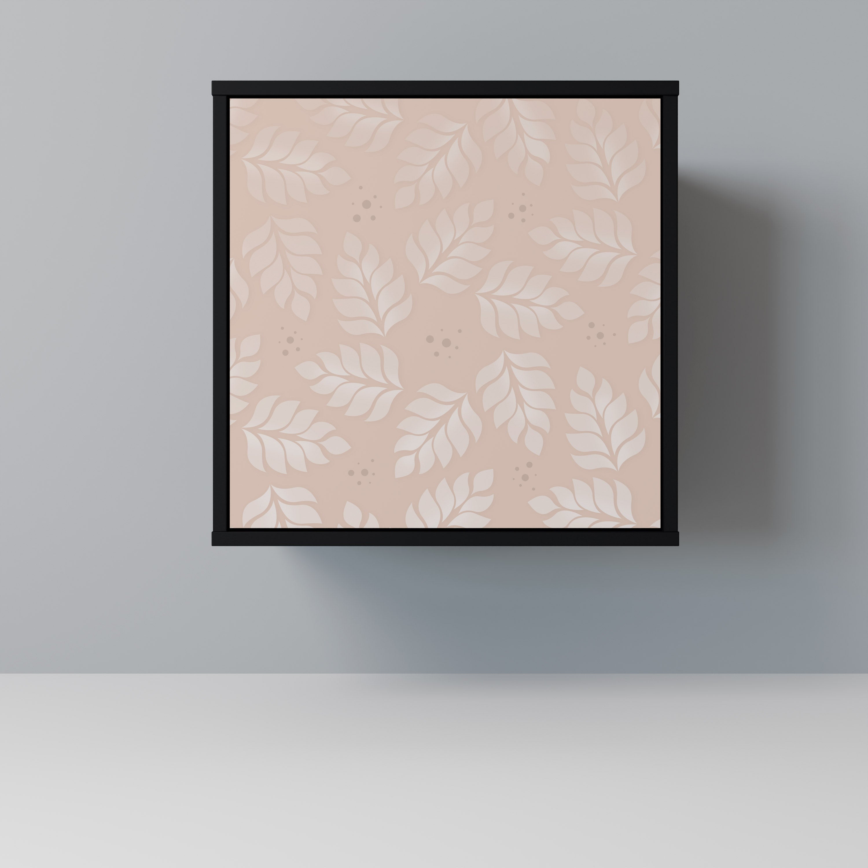 LEAVES ON BEIGE Sideboard mit 1 Tür in Schwarz