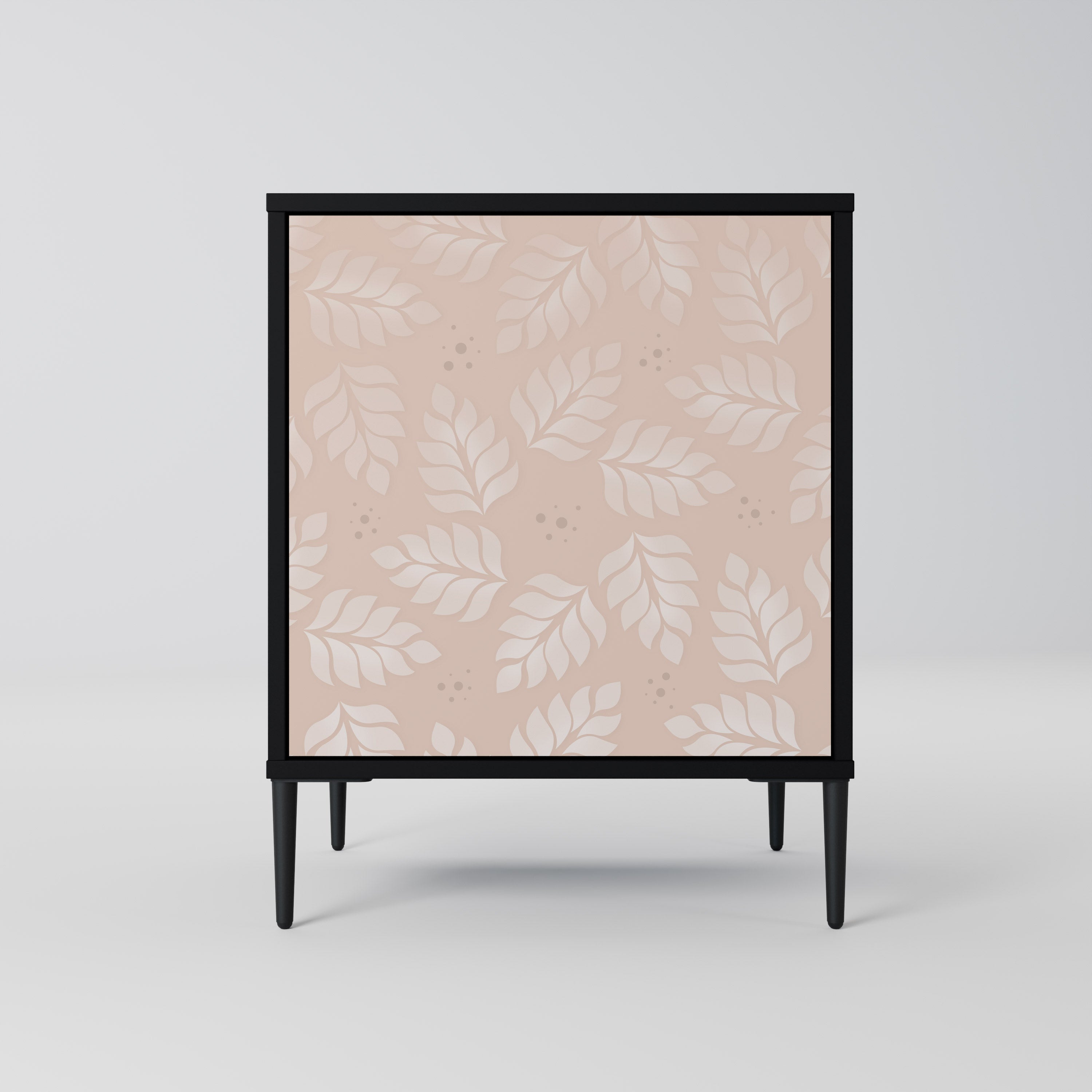 LEAVES ON BEIGE Sideboard mit 1 Tür in Schwarz
