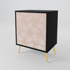 LEAVES ON BEIGE Sideboard mit 1 Tür in Schwarz