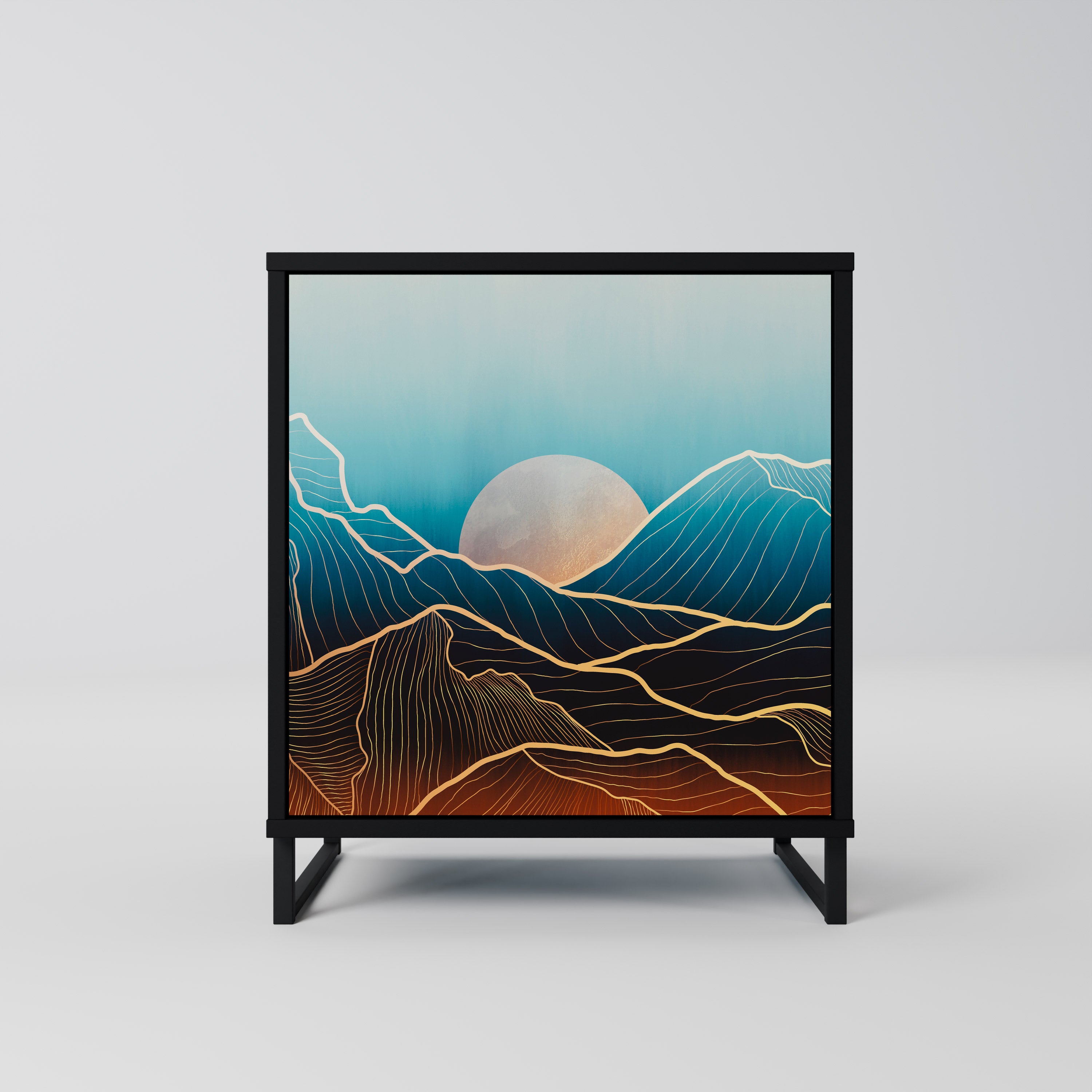 LUNAR SECRETS Sideboard mit 1 Tür in Schwarz