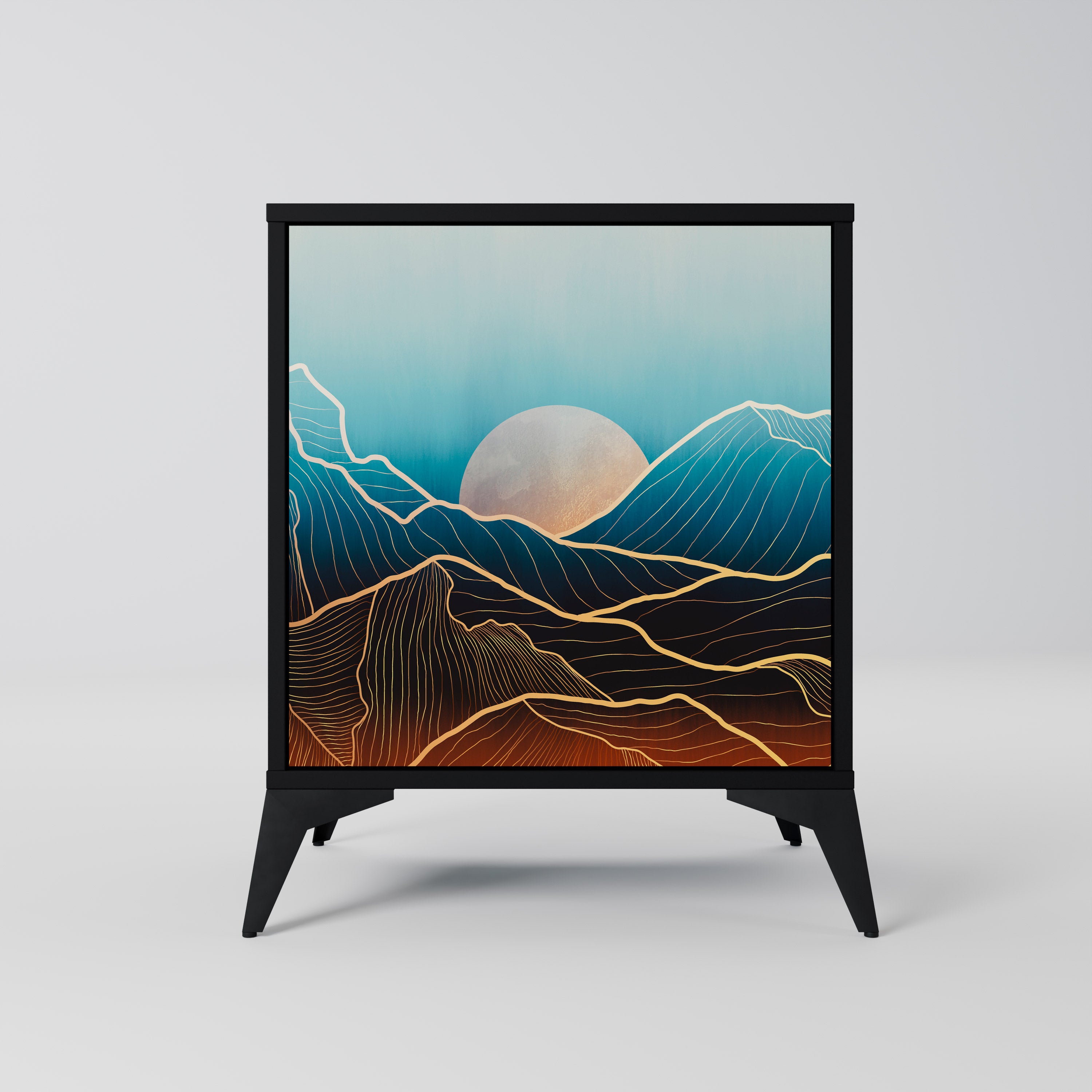 LUNAR SECRETS Sideboard mit 1 Tür in Schwarz