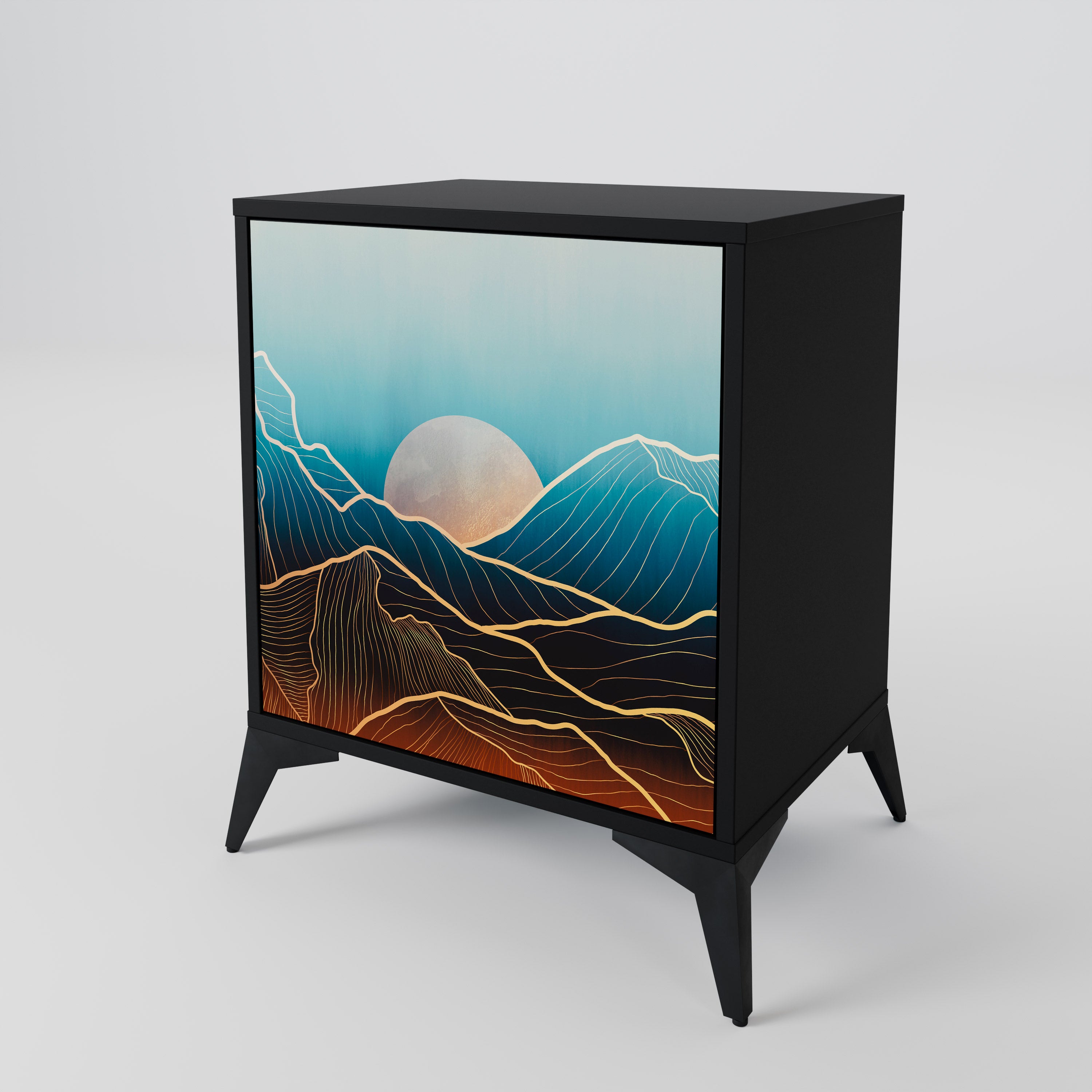LUNAR SECRETS Sideboard mit 1 Tür in Schwarz
