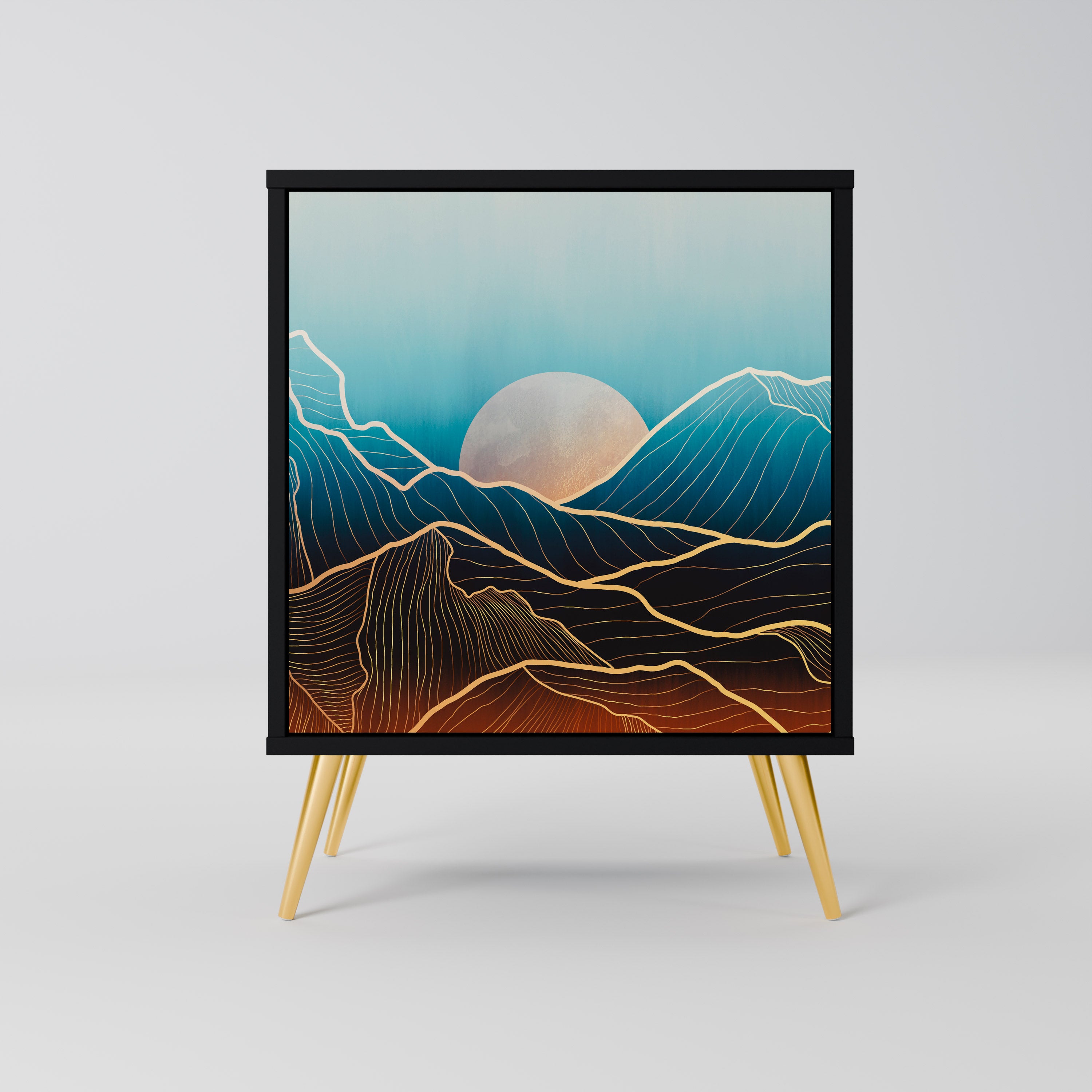 LUNAR SECRETS Sideboard mit 1 Tür in Schwarz