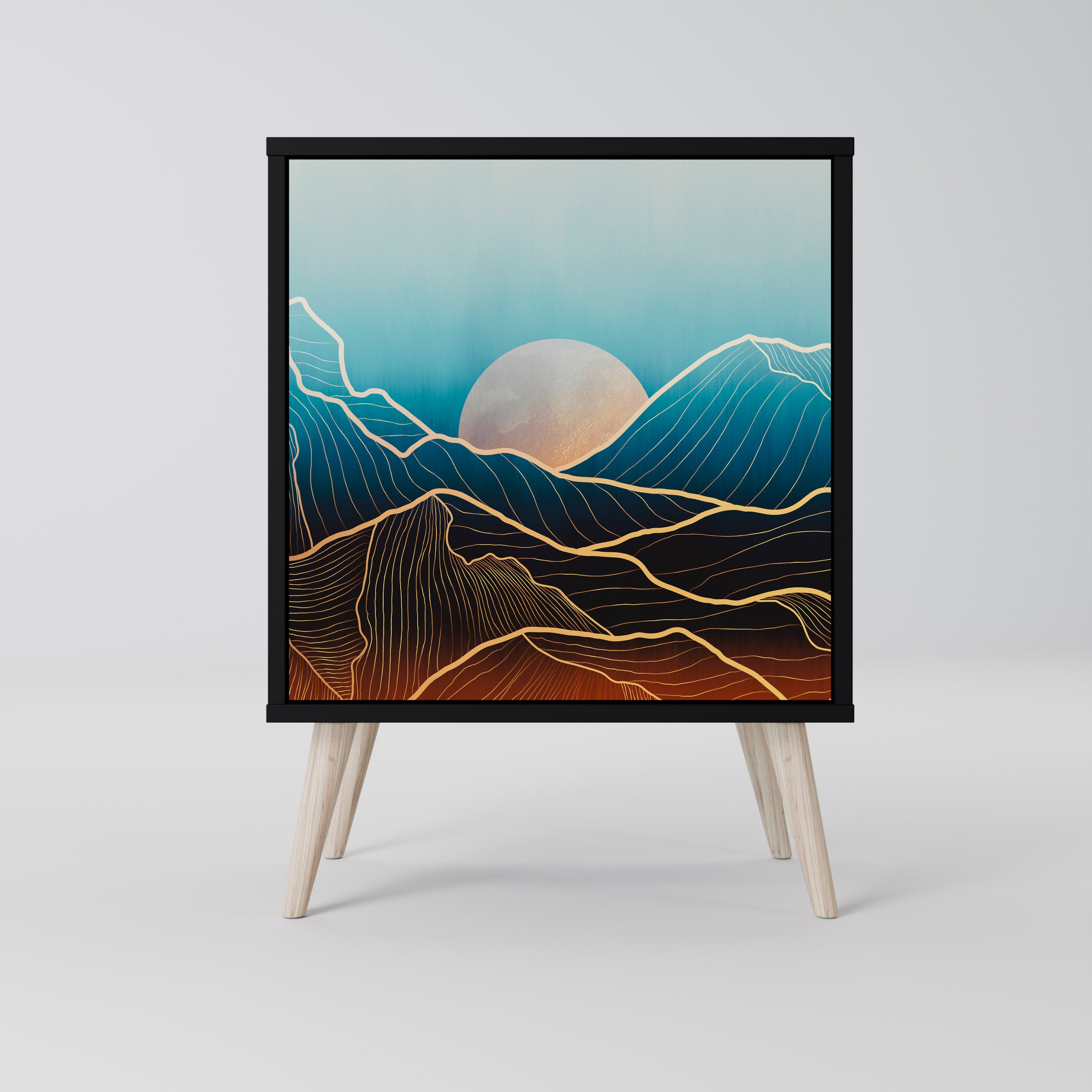 LUNAR SECRETS Sideboard mit 1 Tür in Schwarz