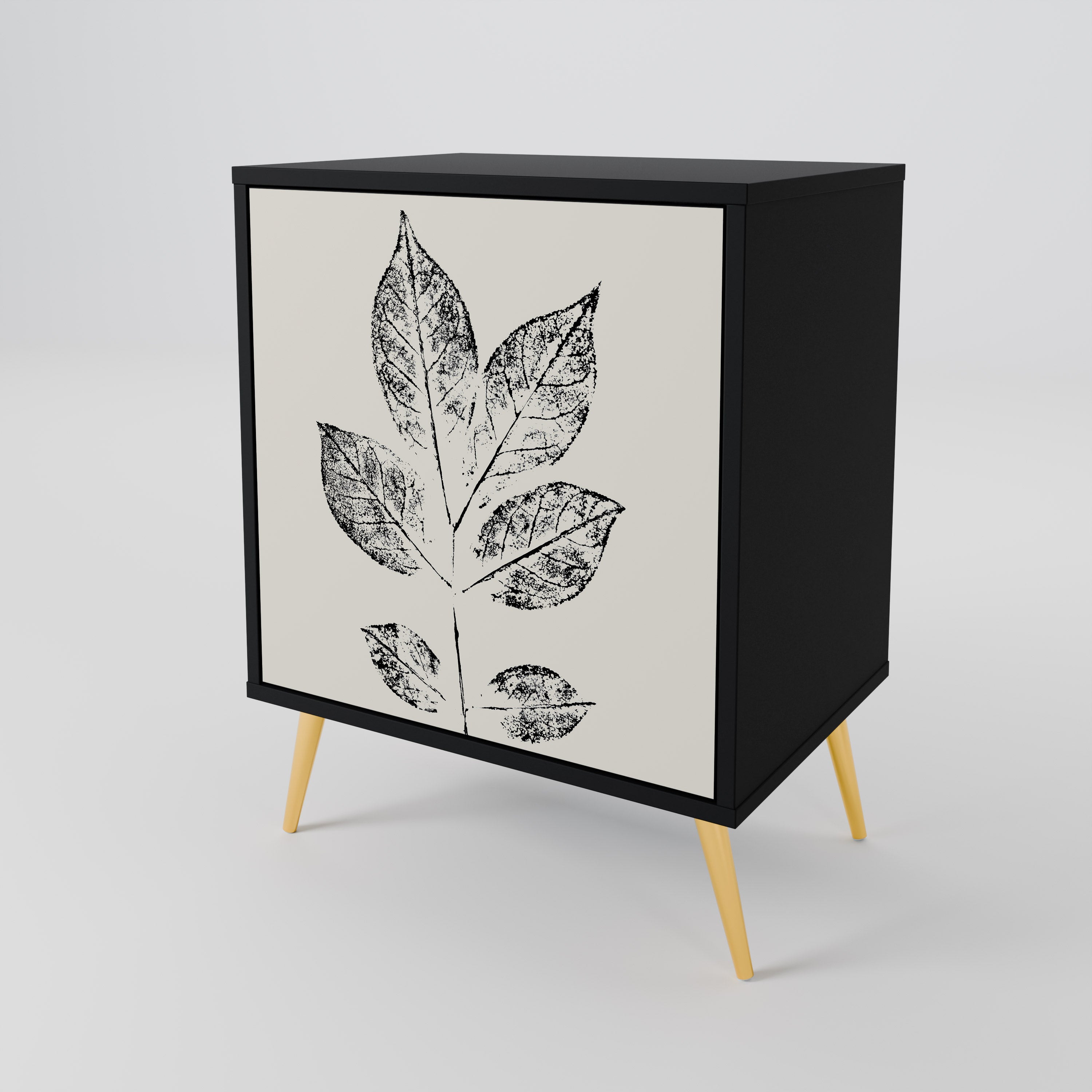 LEAFY STAMPS Sideboard mit 1 Tür in Schwarz