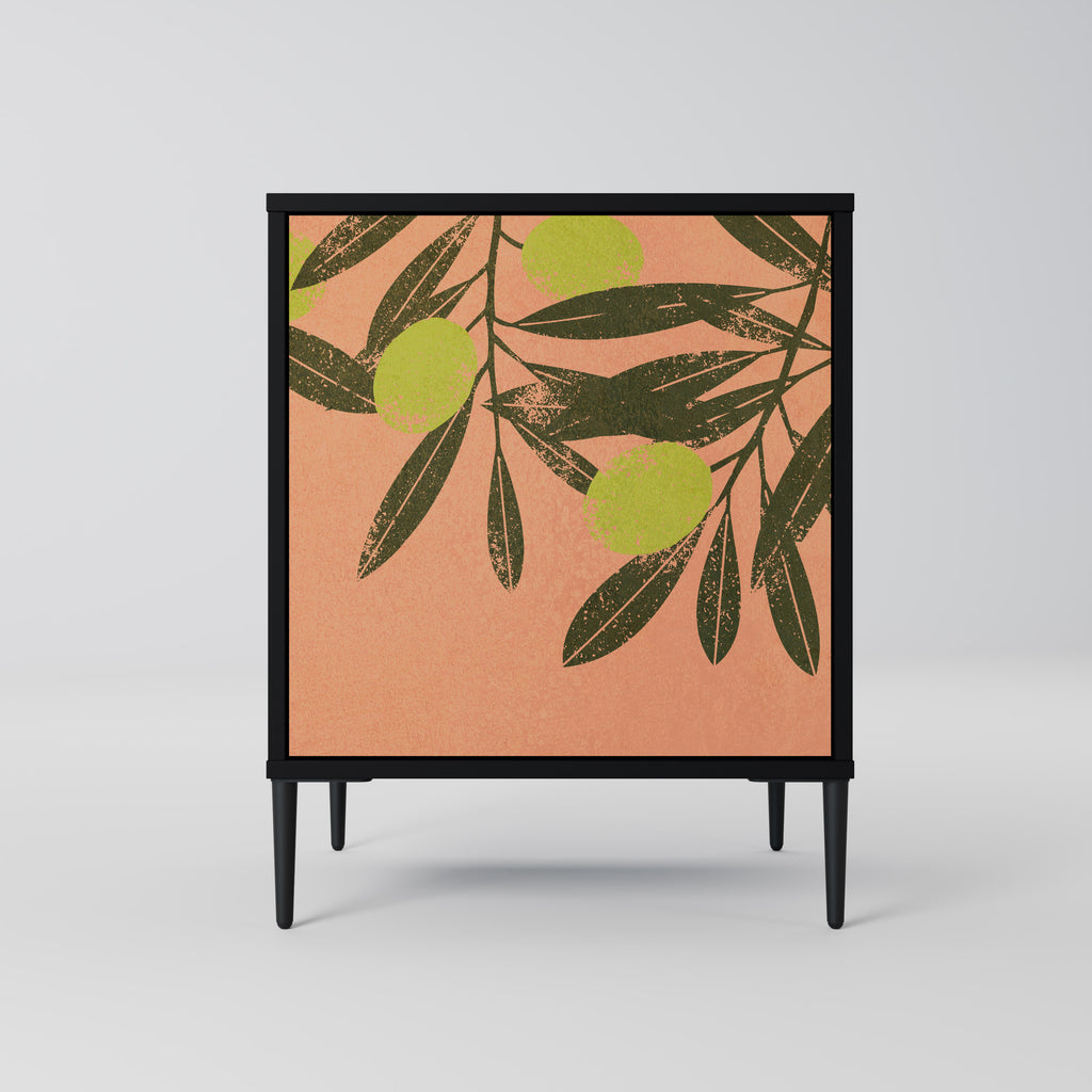 JUICY OLIVES 1-Door Sideboard in Black Finish