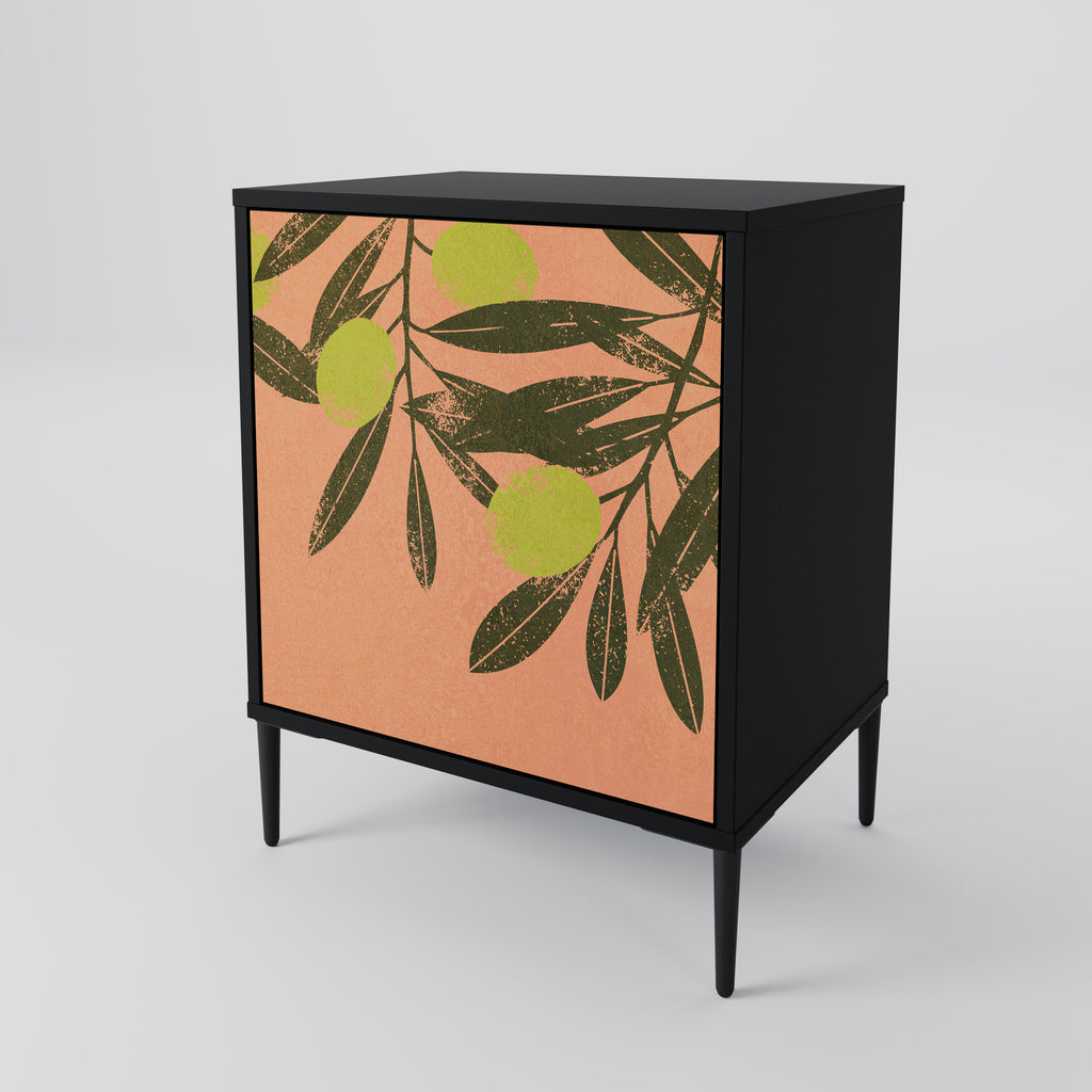 JUICY OLIVES 1-Door Sideboard in Black Finish