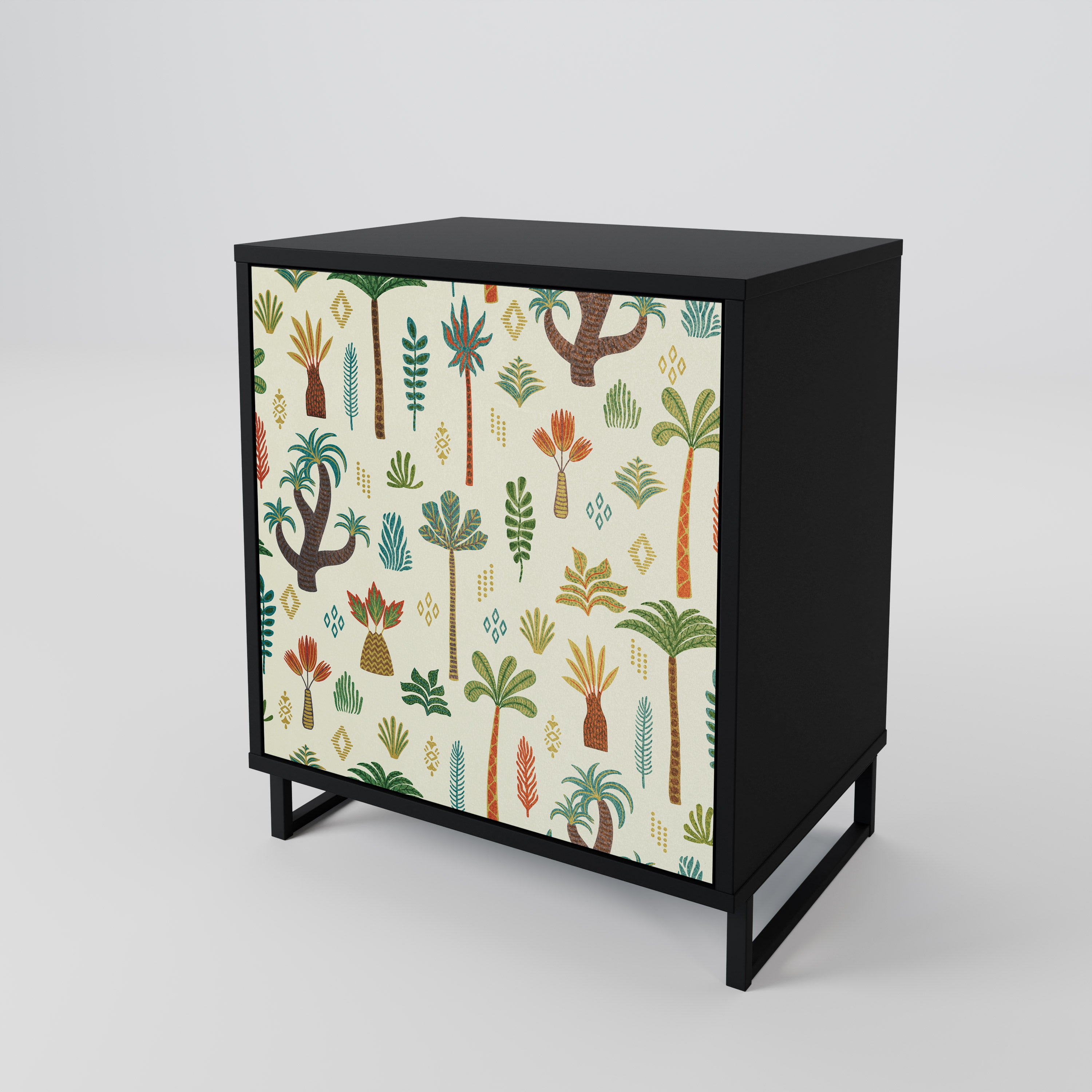 PALM SPRING Sideboard mit 1 Tür in Schwarz