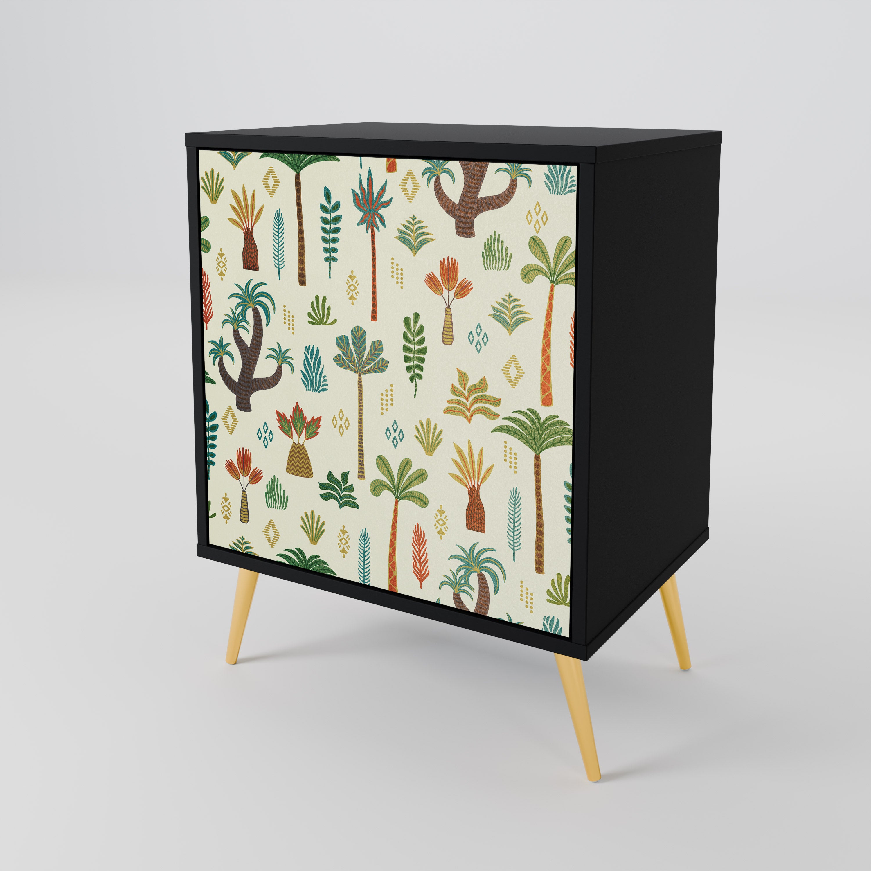 PALM SPRING Sideboard mit 1 Tür in Schwarz