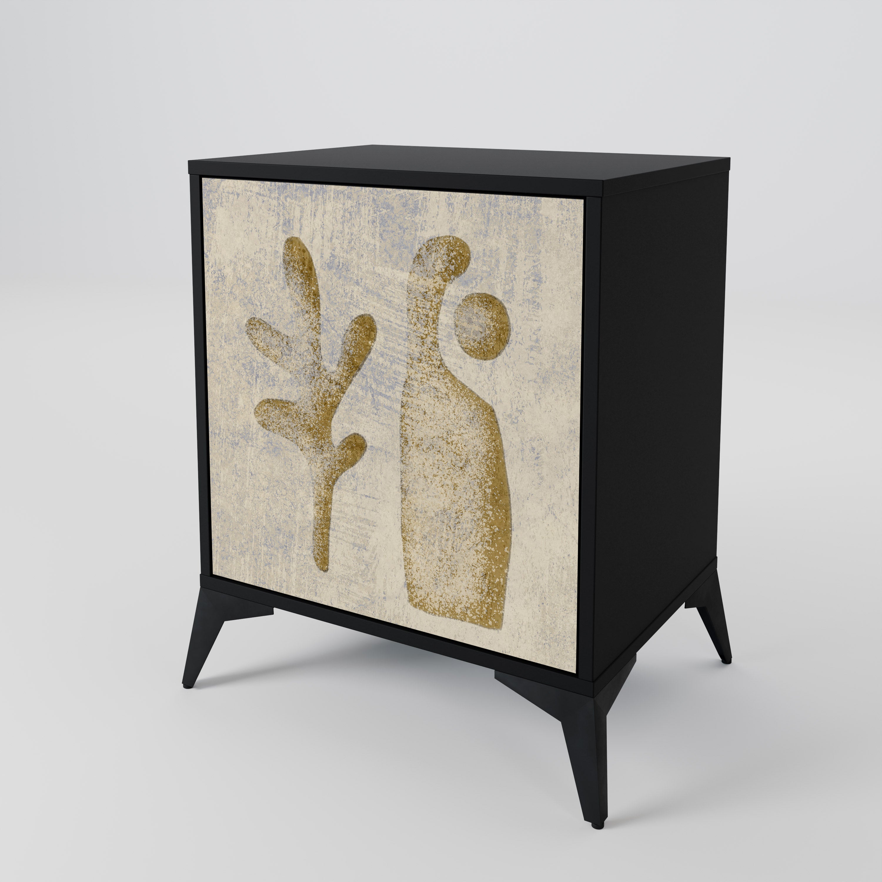 SAND SCULPTURES Sideboard mit 1 Tür in Schwarz