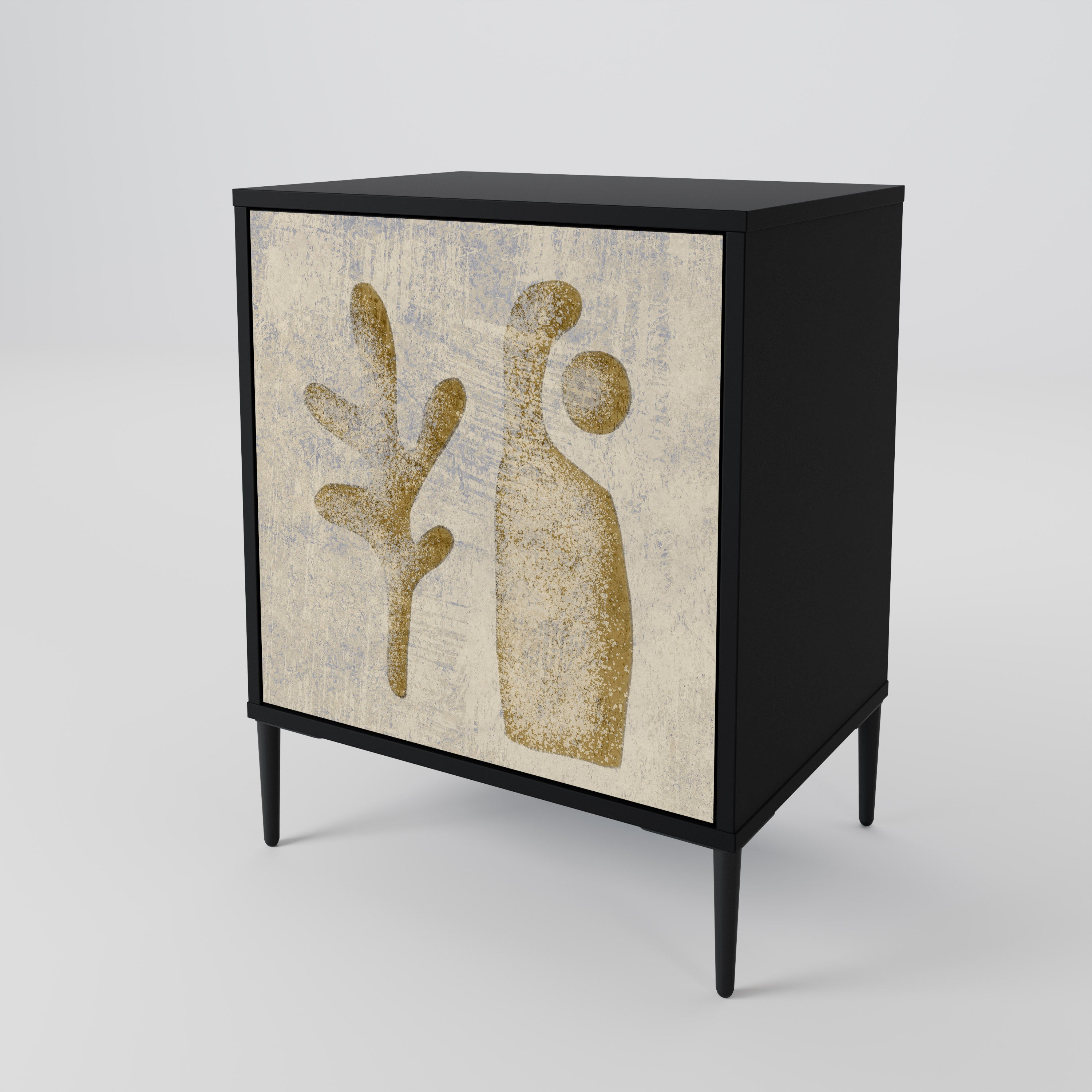 SAND SCULPTURES Sideboard mit 1 Tür in Schwarz